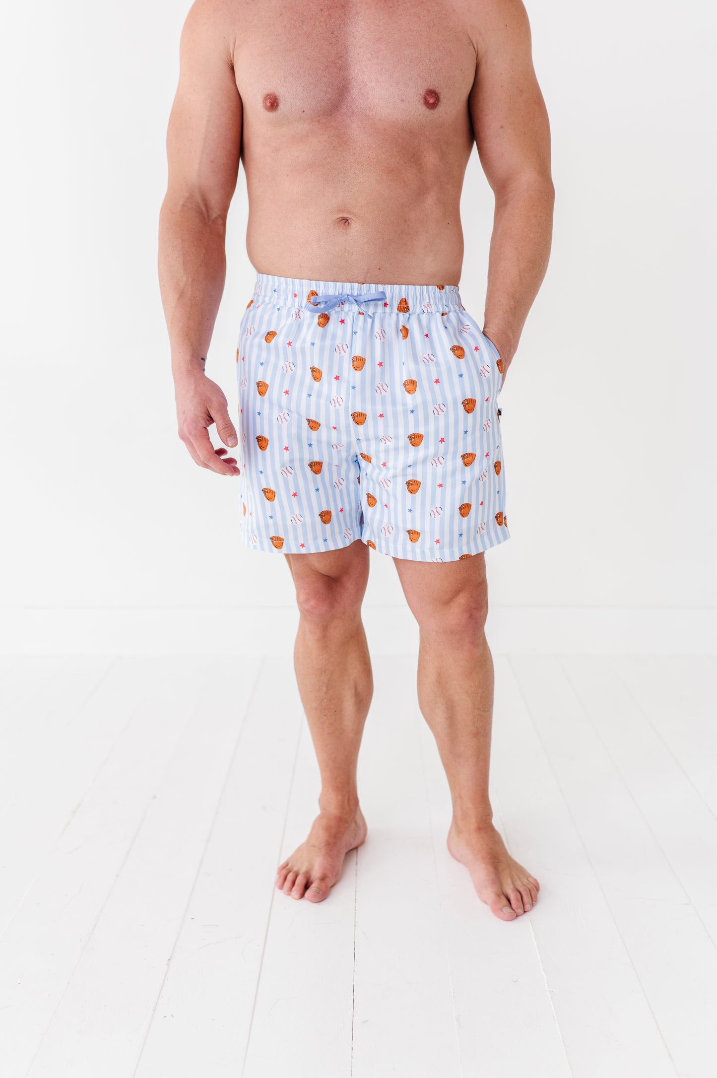 Stripe Out Mens Swim Trunks