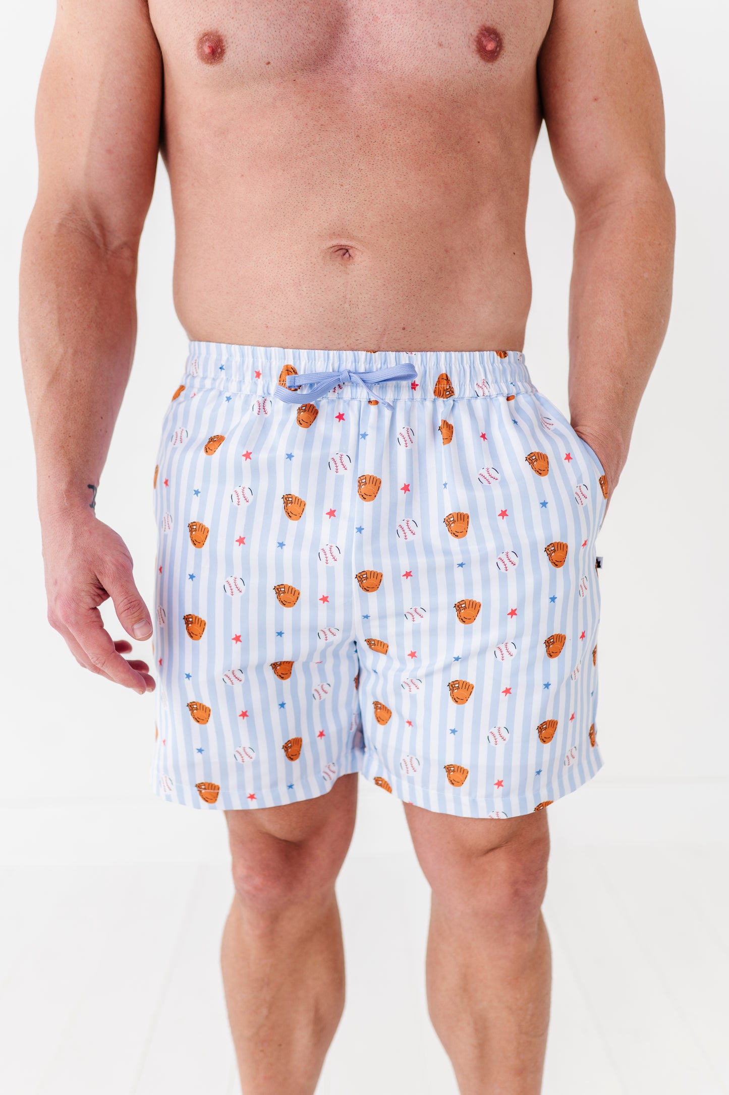 Stripe Out Mens Swim Trunks