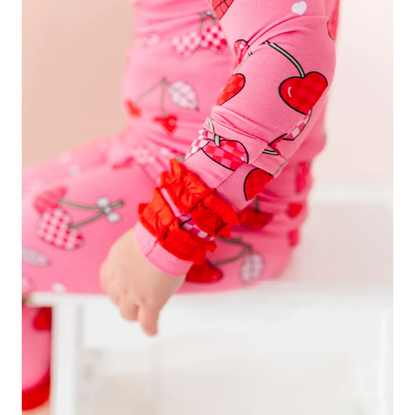 I Love You Cherry Much Ruffle Pajamas