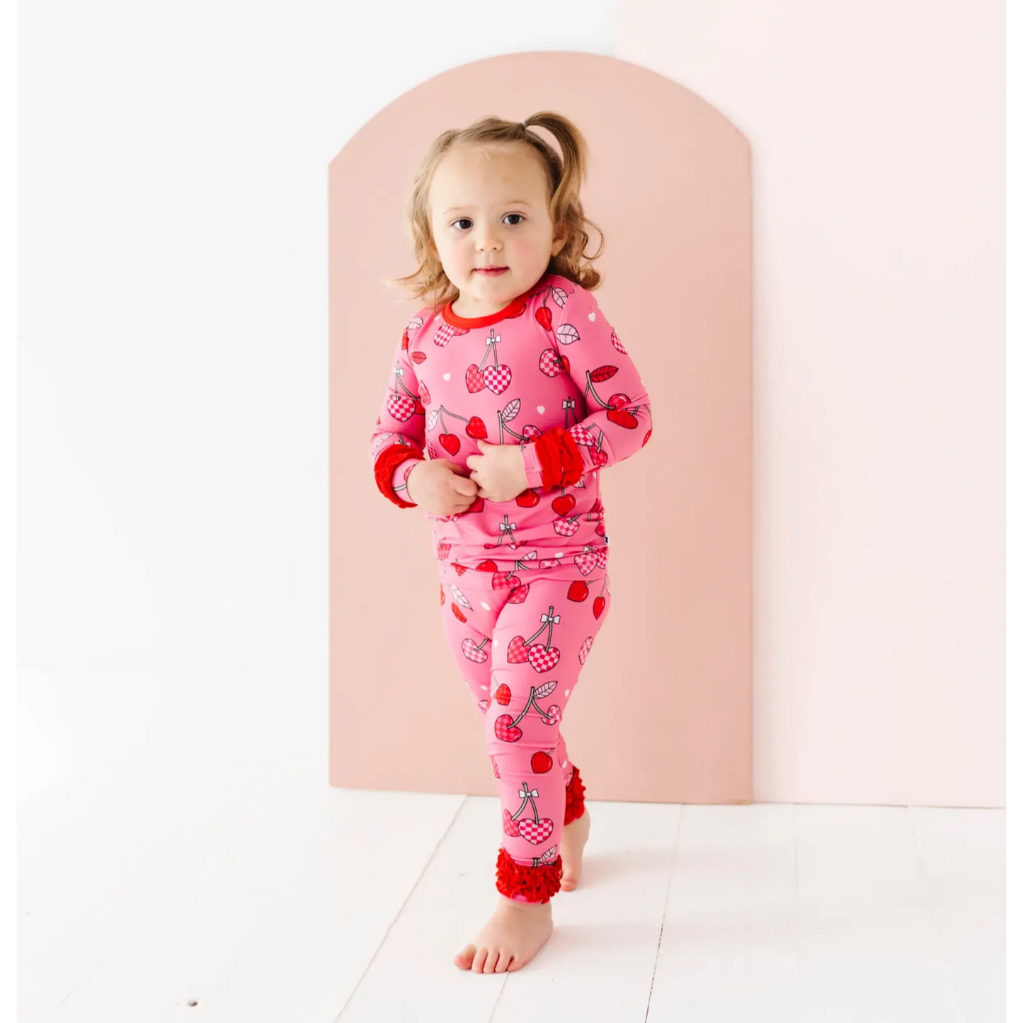 I Love You Cherry Much Ruffle Pajamas