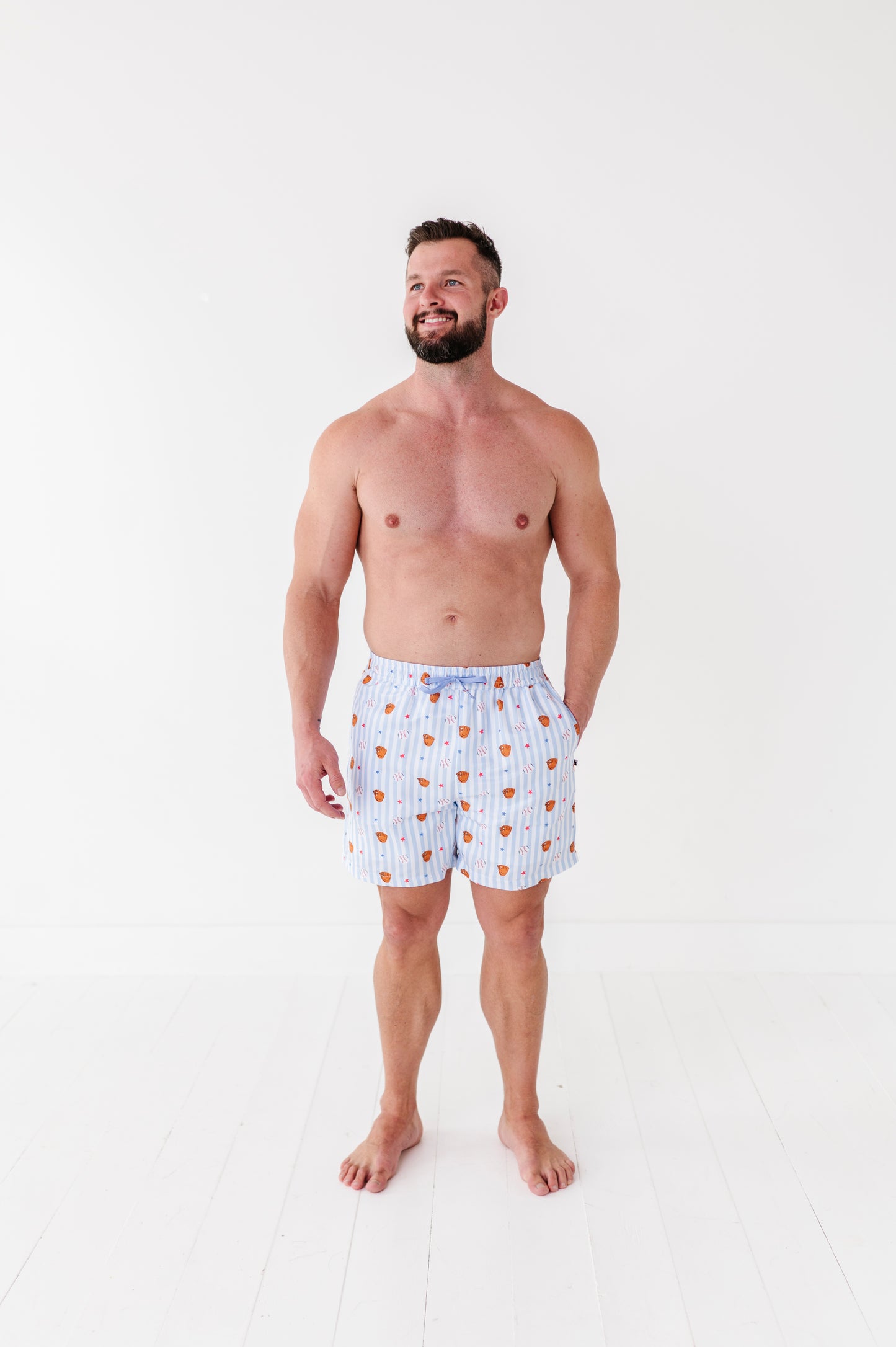 Stripe Out Mens Swim Trunks
