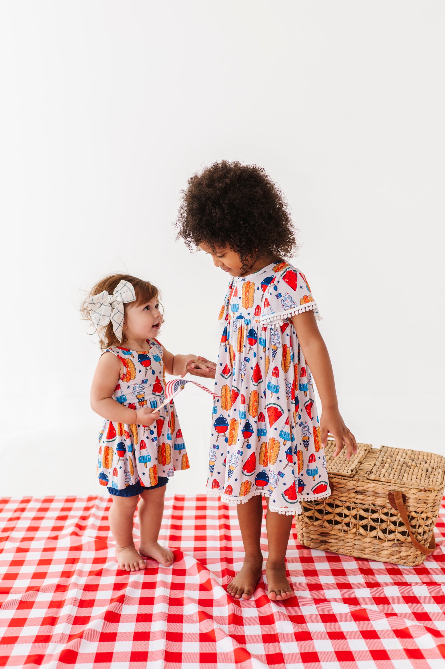 Red, White & BBQ Pom Pom Dress
