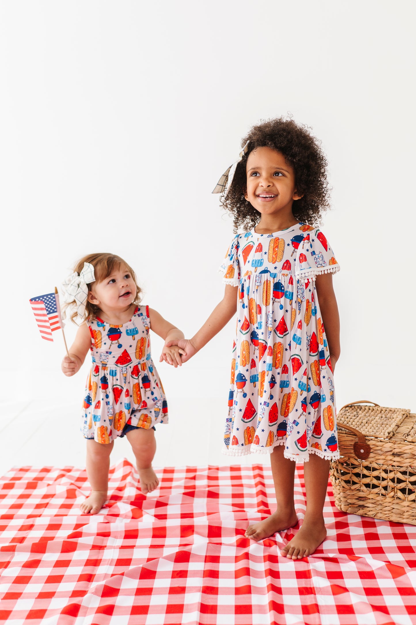 Red, White & BBQ Pom Pom Dress