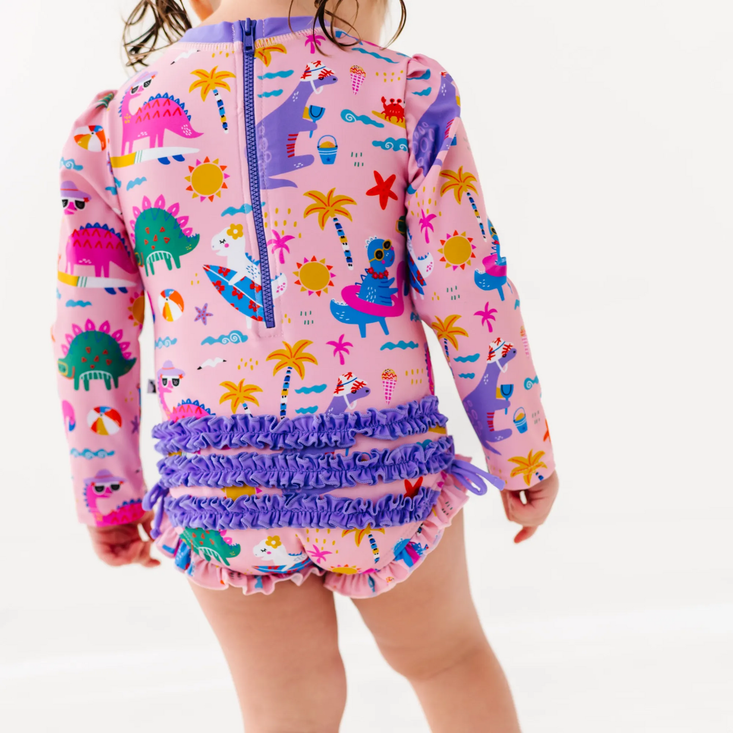 Diva Dinos Long Sleeve Ruffle Swimsuit