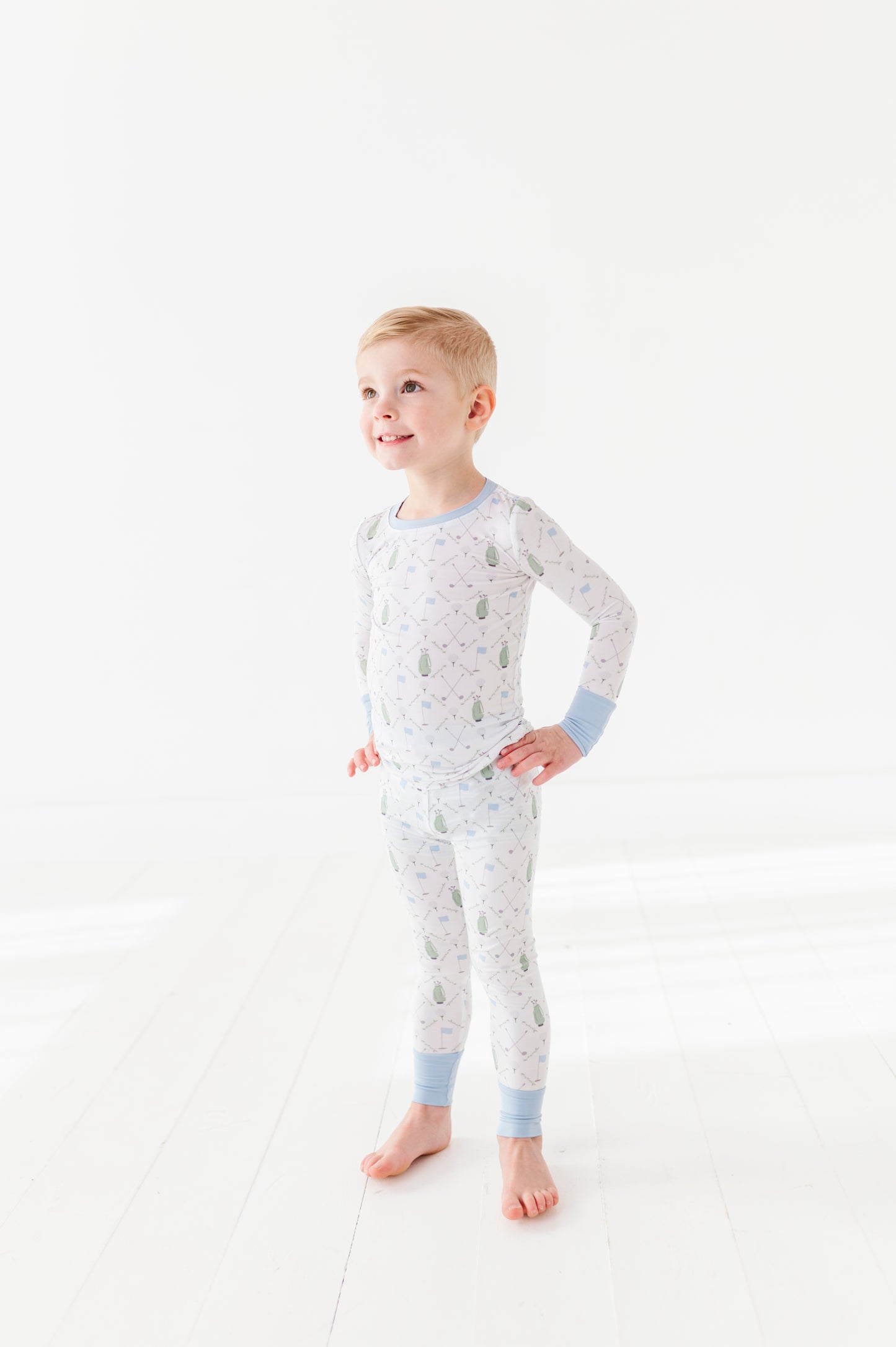 Dressed To the Tee Kids Pajamas Long Sleeves and Pants - Blue