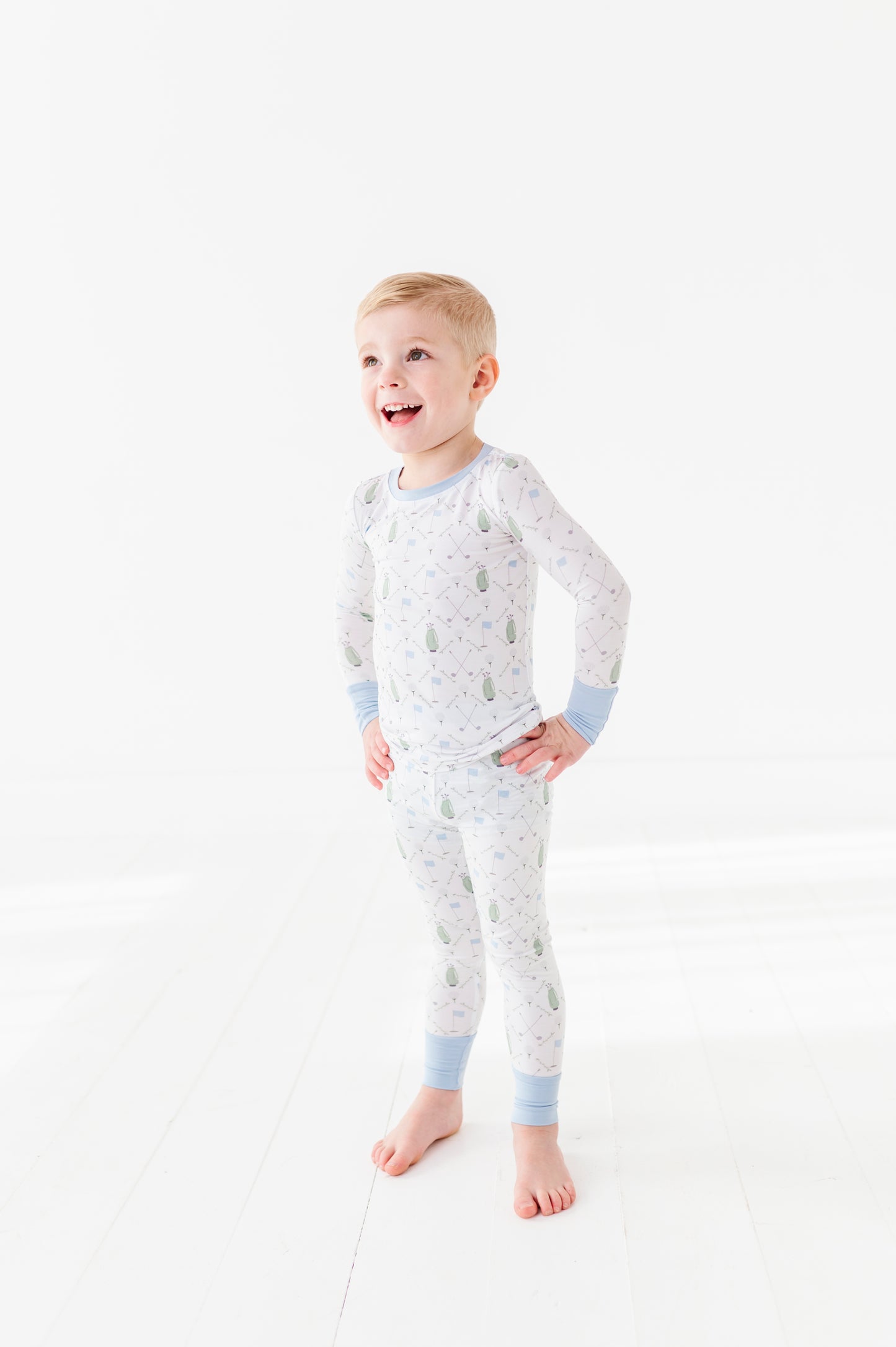 Dressed To the Tee Kids Pajamas Long Sleeves and Pants - Blue