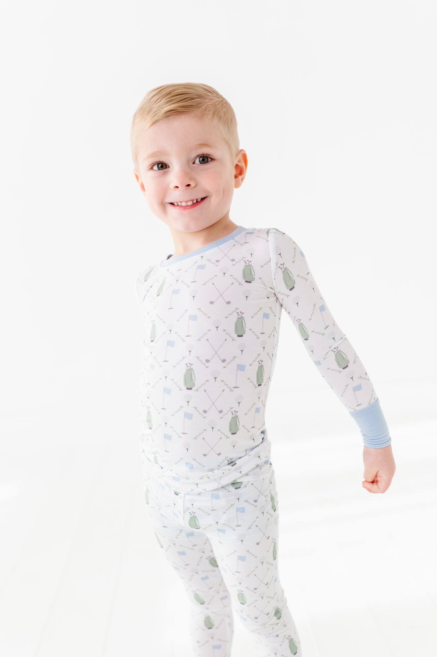 Dressed To the Tee Kids Pajamas Long Sleeves and Pants - Blue