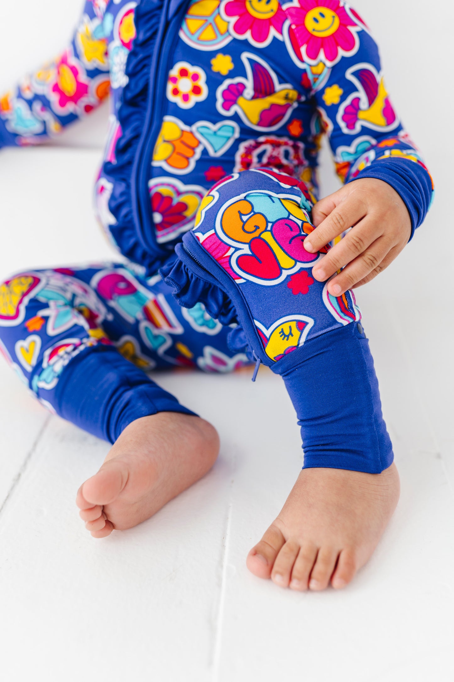 I'm Groovy and I Know It Convertible Footies with Ruffle
