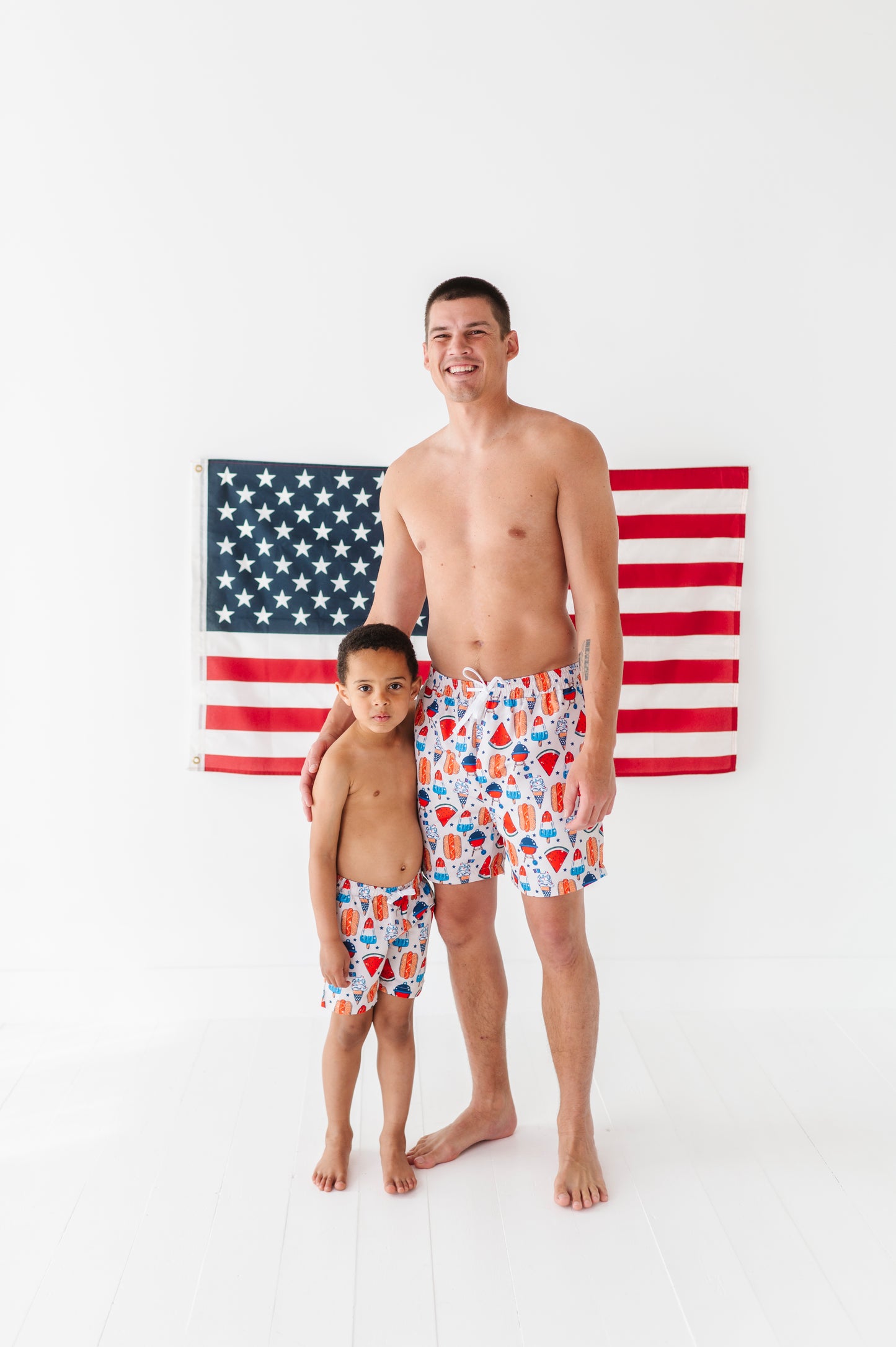 Red, White & BBQ Swim Trunks