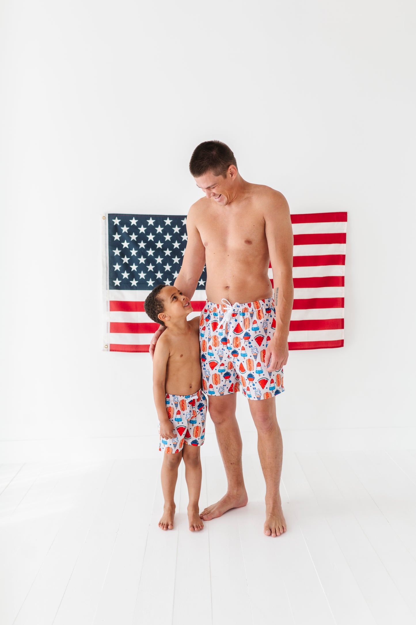 Red, White & BBQ Swim Trunks