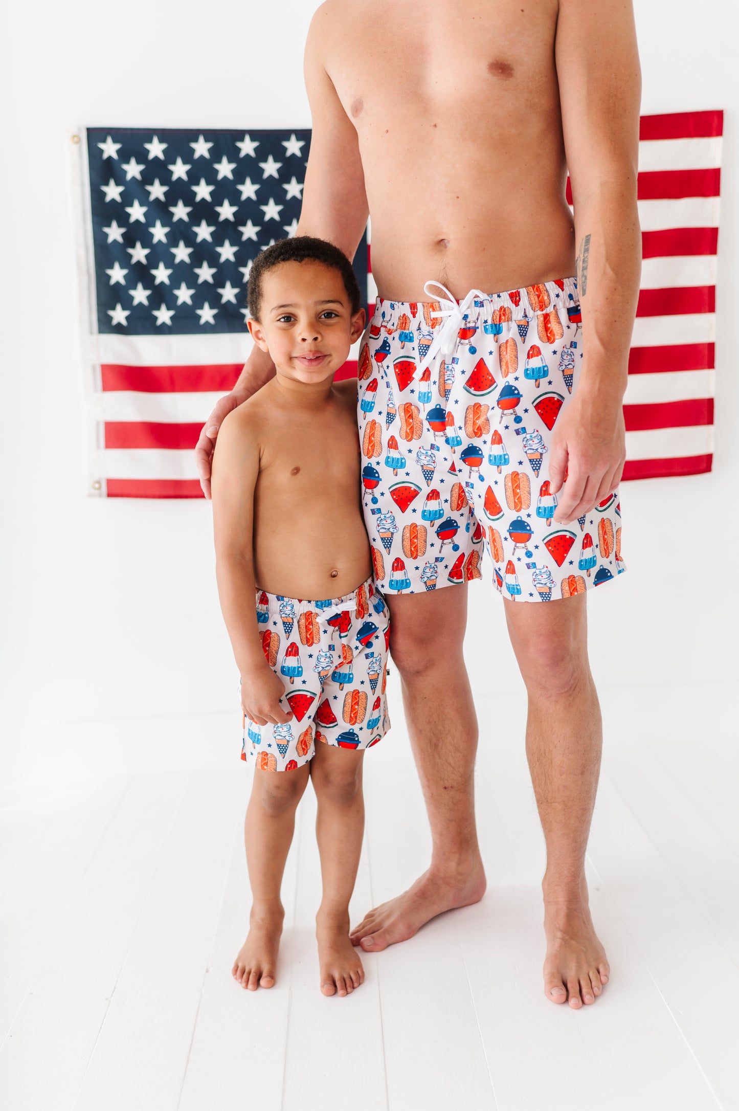 Red, White & BBQ Swim Trunks