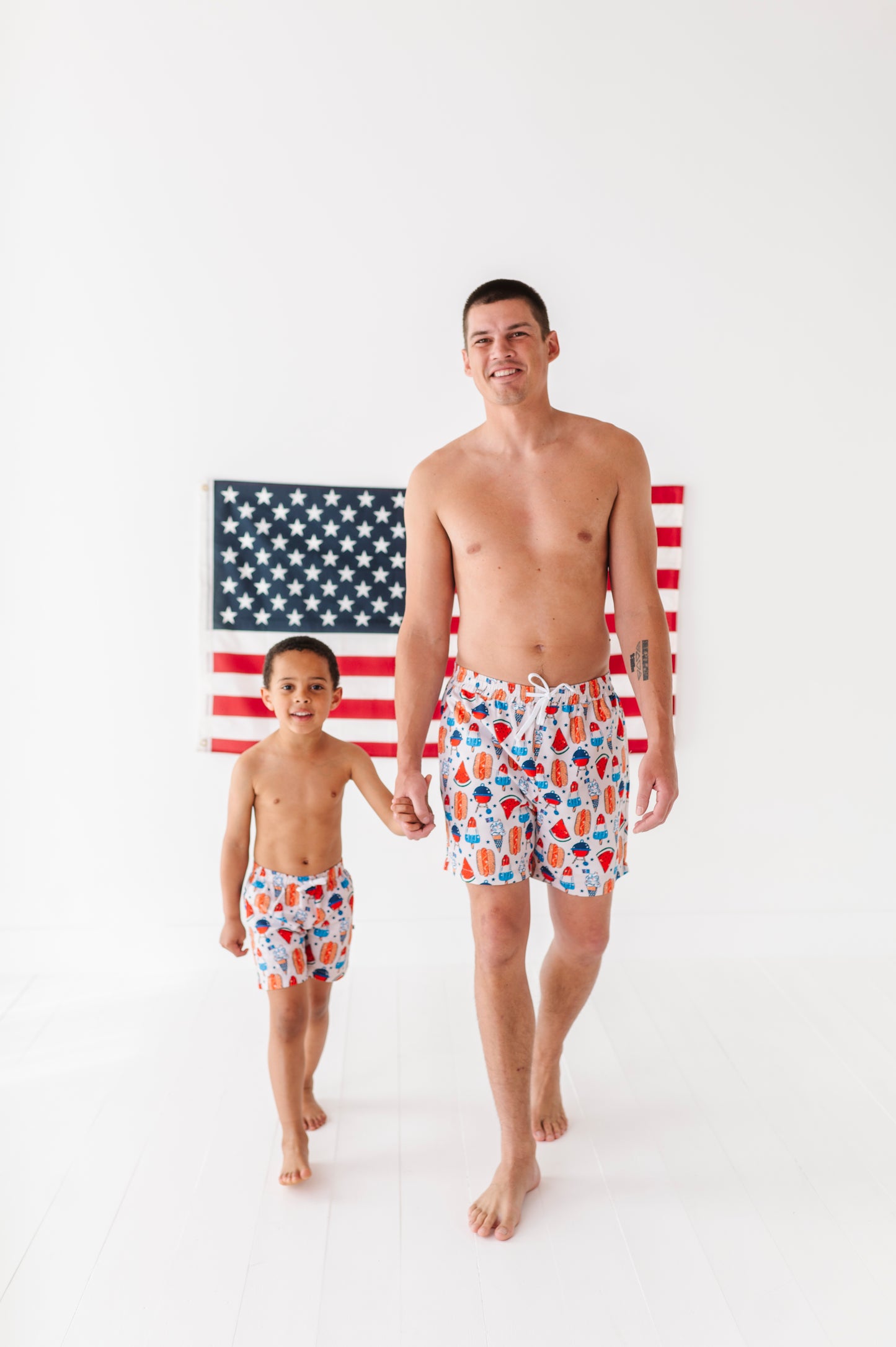 Red, White & BBQ Swim Trunks