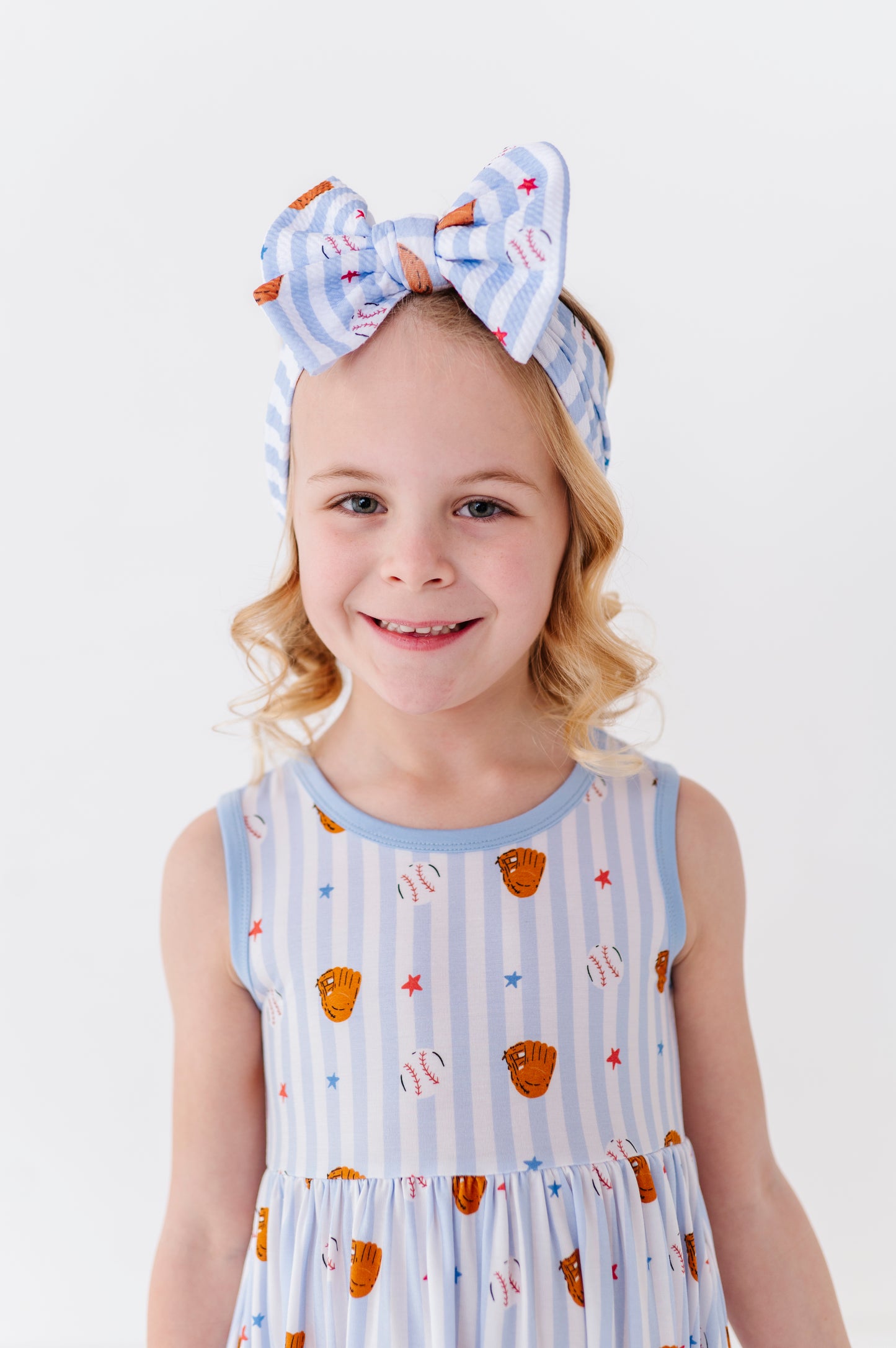 Stripe Out Baseball Biggie Bow