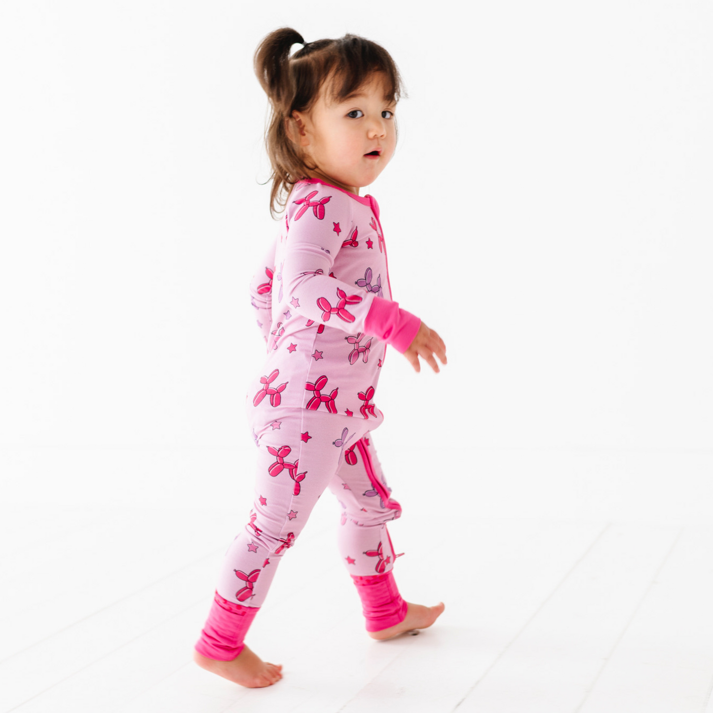 Girl Animal Balloons Convertible Footies