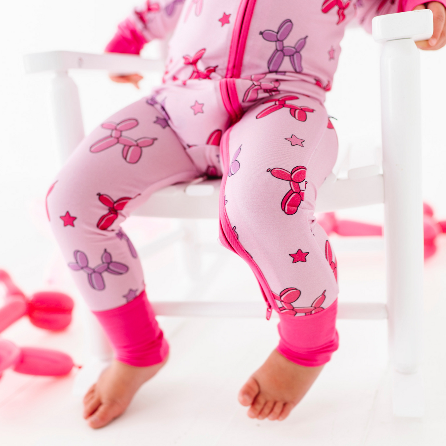Girl Animal Balloons Convertible Footies