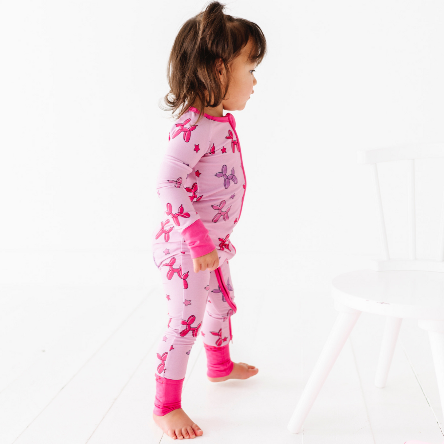 Girl Animal Balloons Convertible Footies
