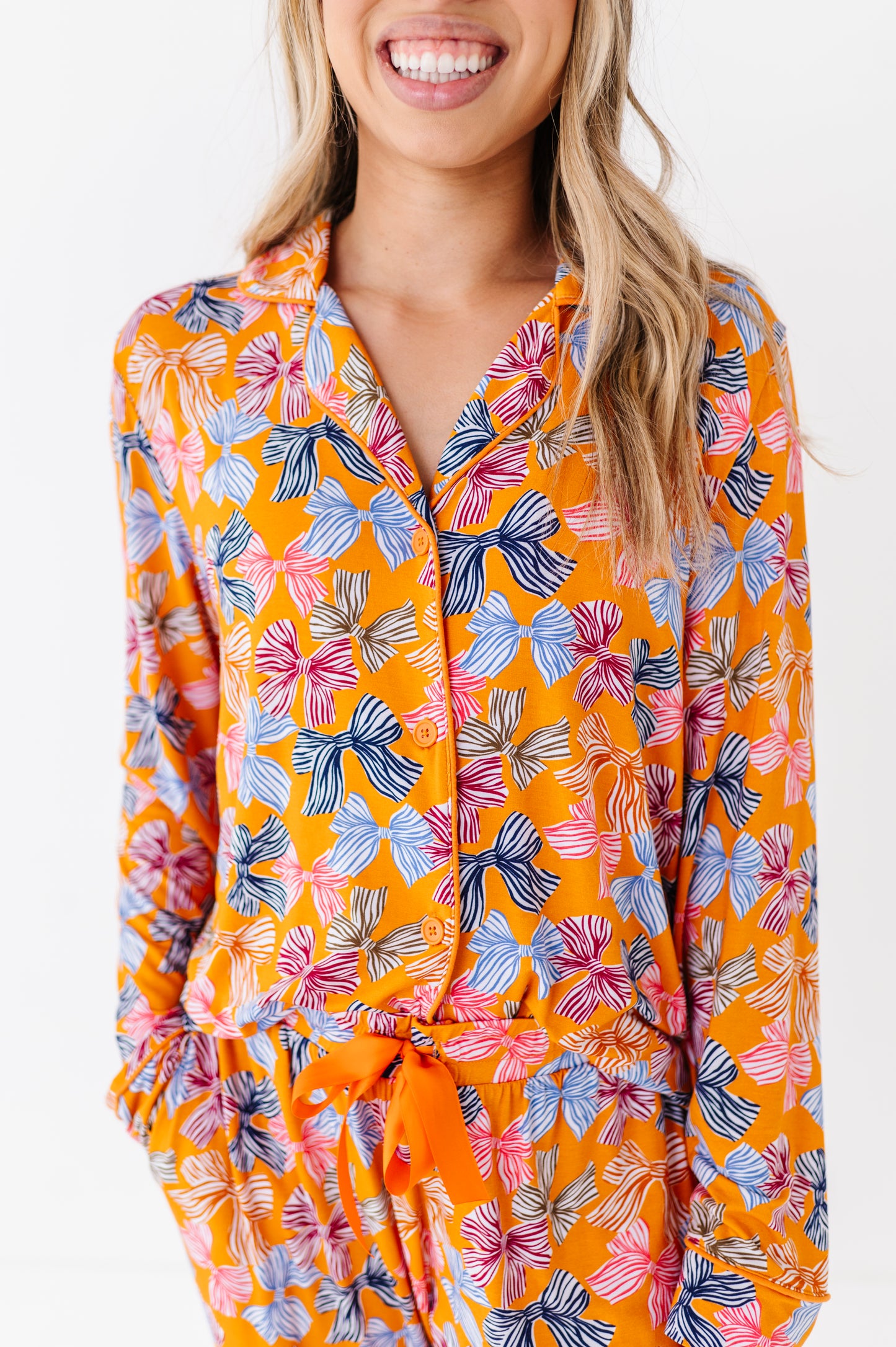 Mustard Bow Mom Pajamas Kiki Lulu