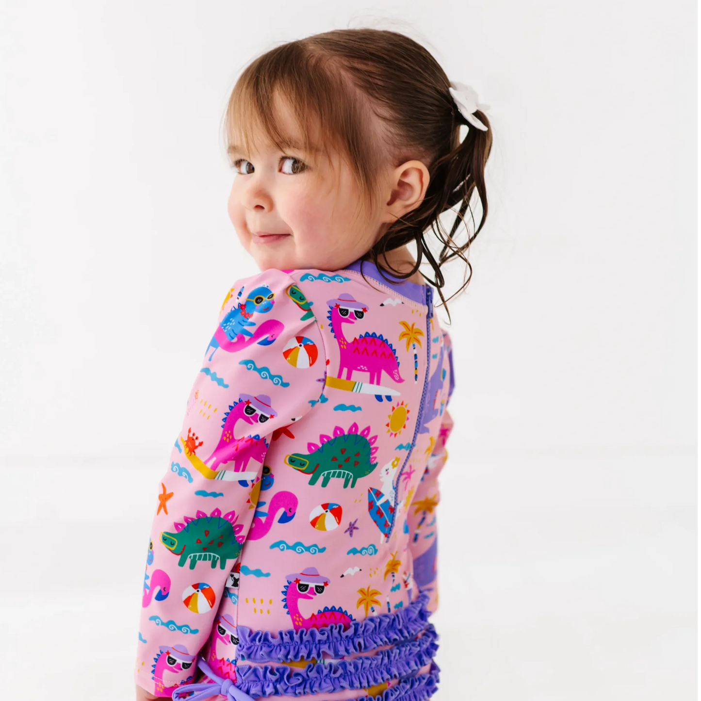 Diva Dinos Long Sleeve Ruffle Swimsuit