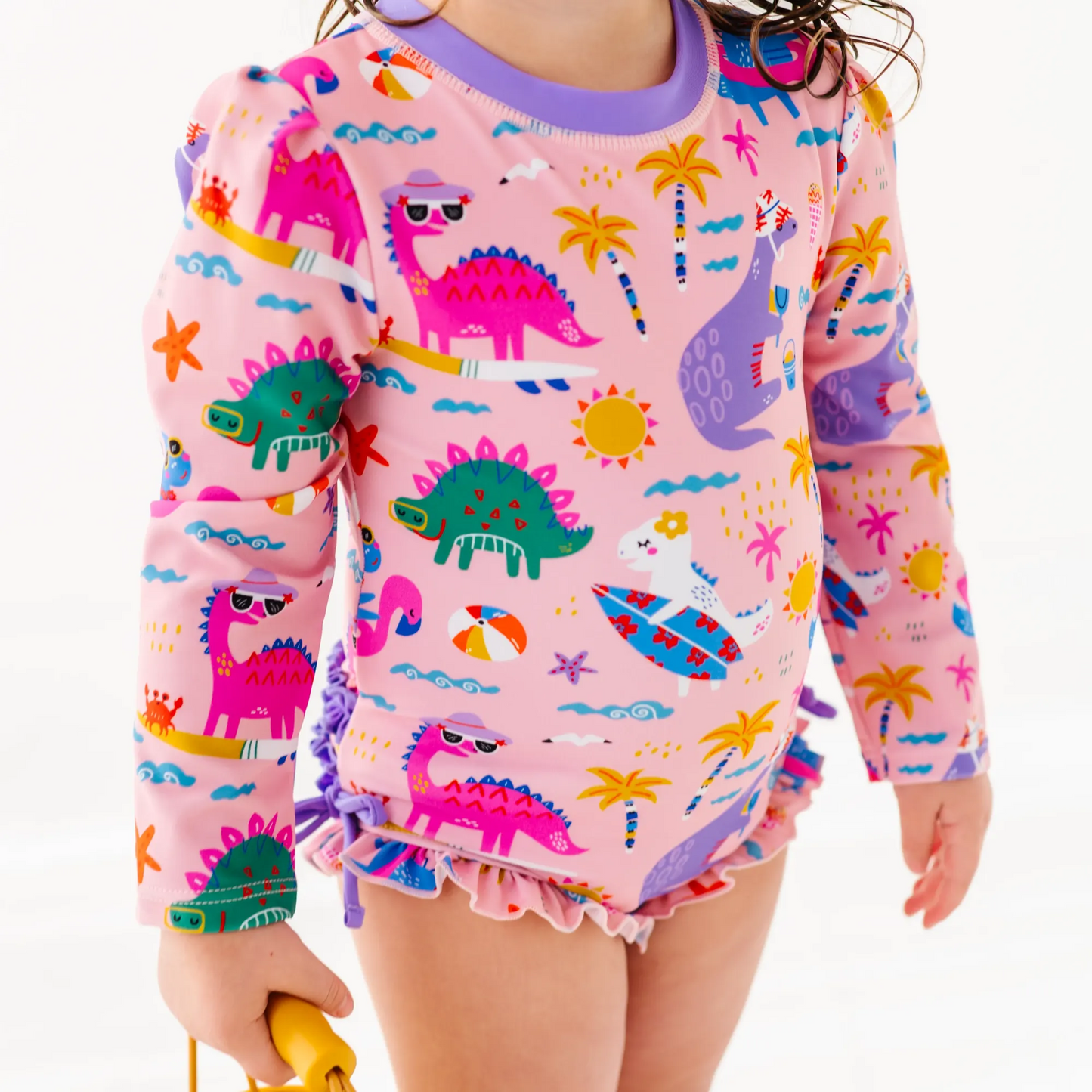 Diva Dinos Long Sleeve Ruffle Swimsuit