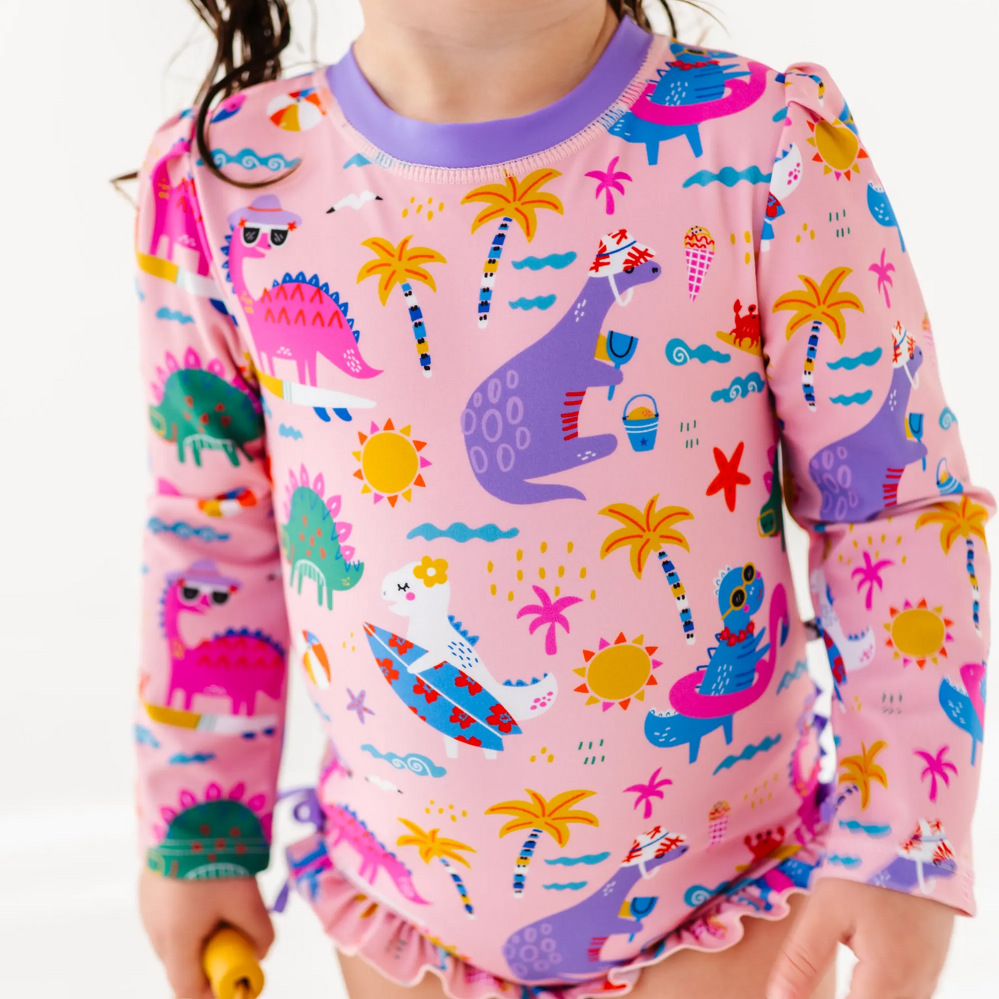 Diva Dinos Long Sleeve Ruffle Swimsuit