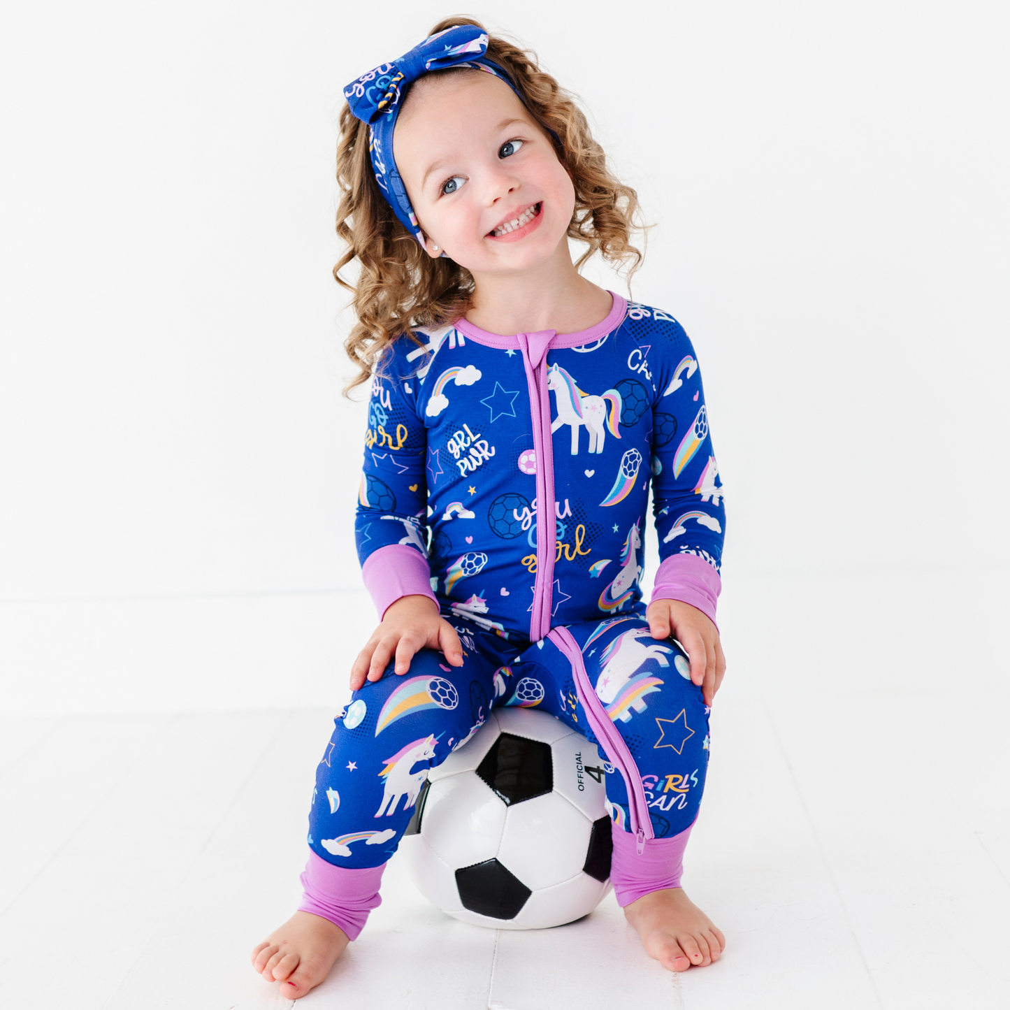 Girls Soccer Convertible Footies by Kiki and Lulu