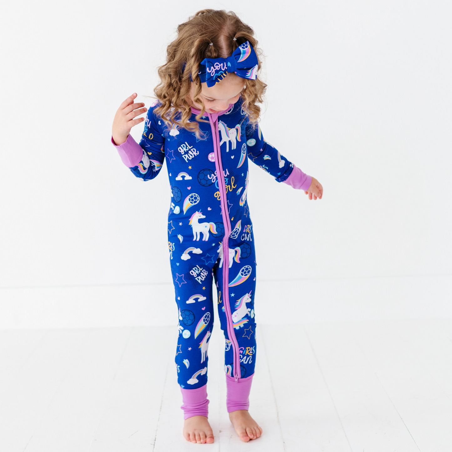 Girls Soccer Convertible Footies by Kiki and Lulu