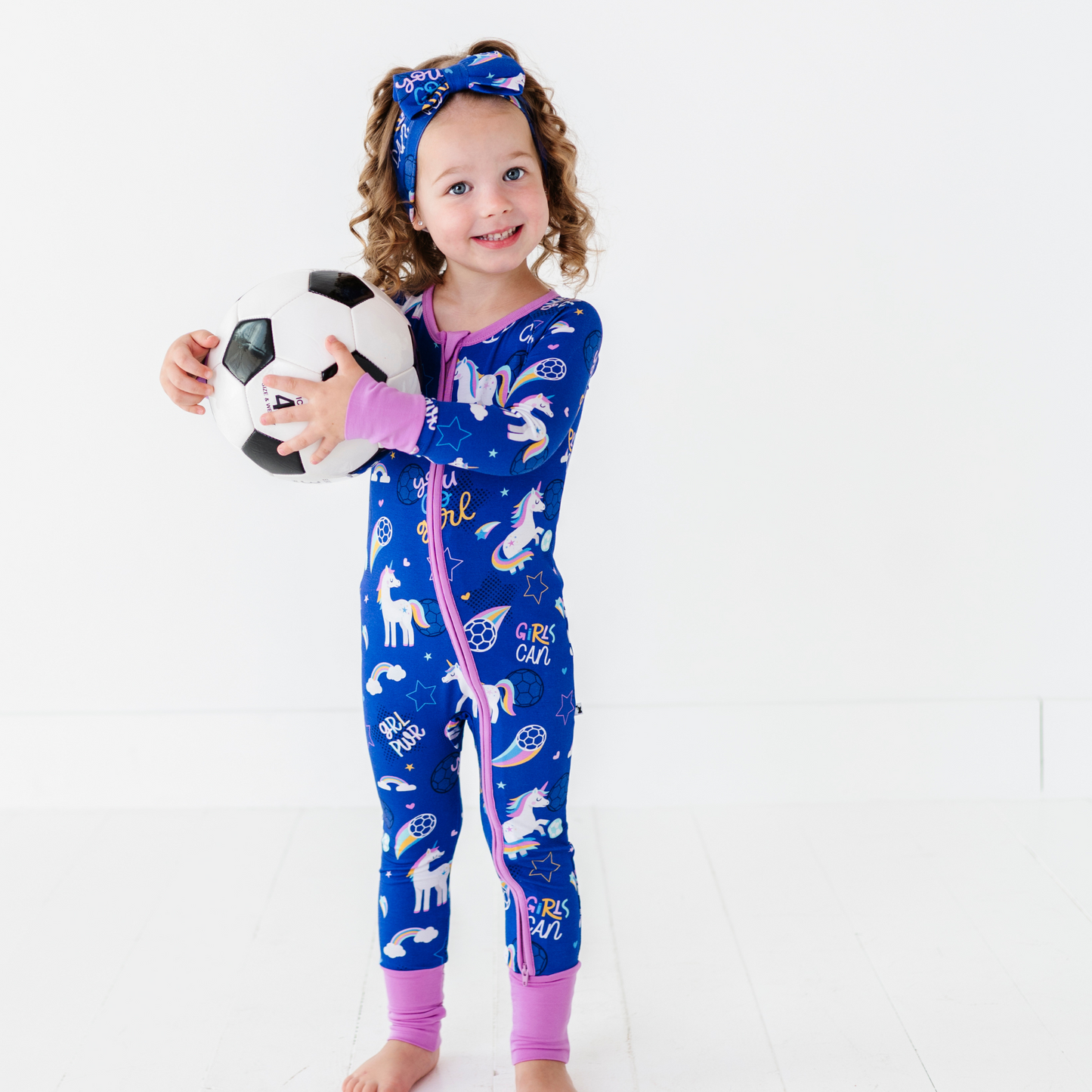 Girls Soccer Convertible Footies by Kiki and Lulu