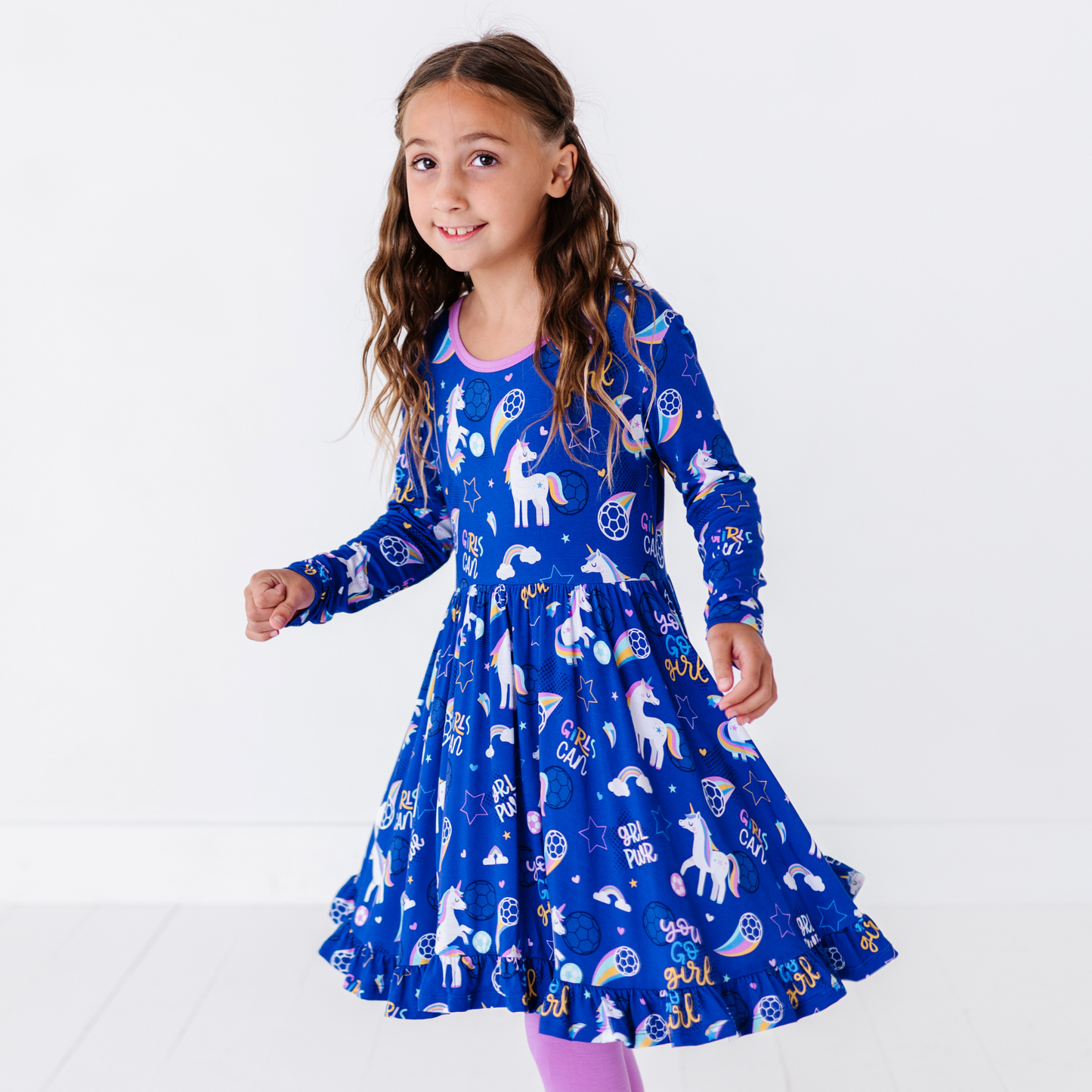 Girl in bamboo soccer dress