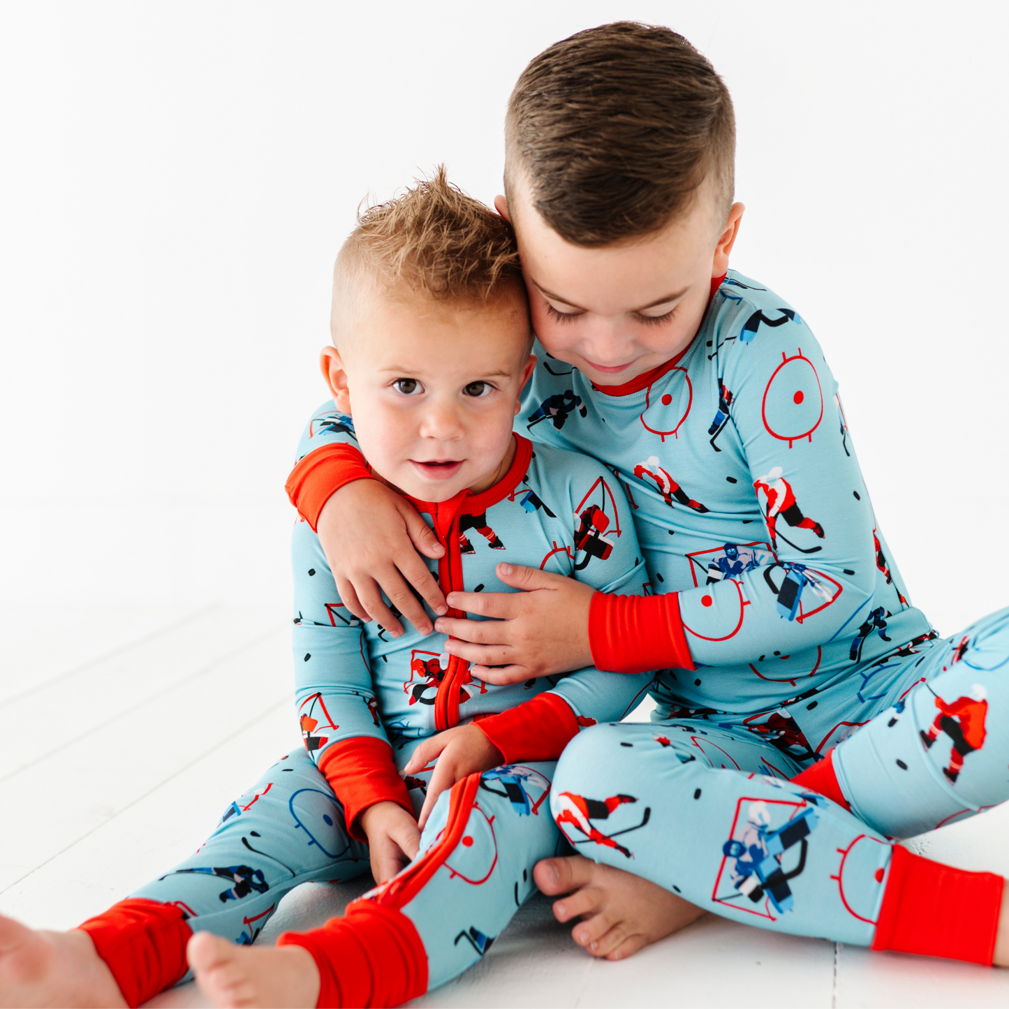 Sibling Matching Hockey Pajamas