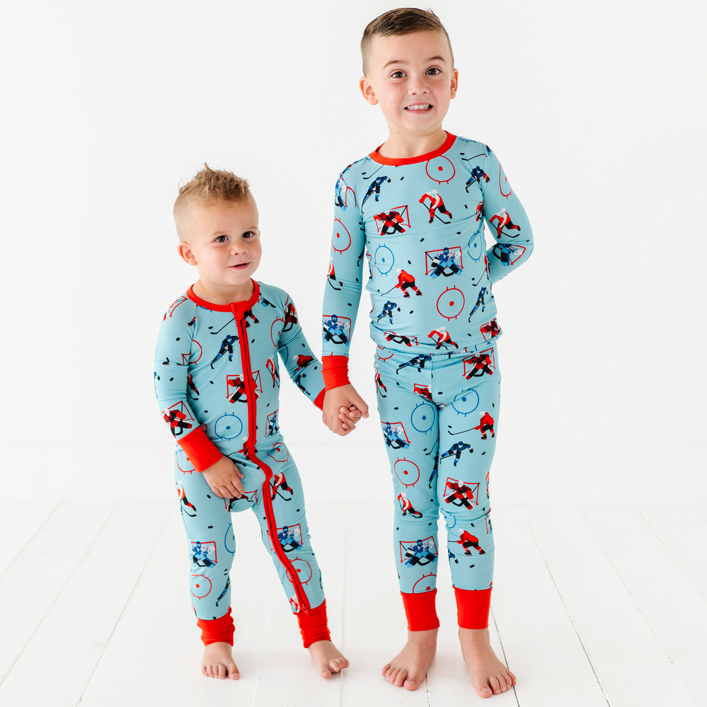Sibling Matching Hockey Pajamas