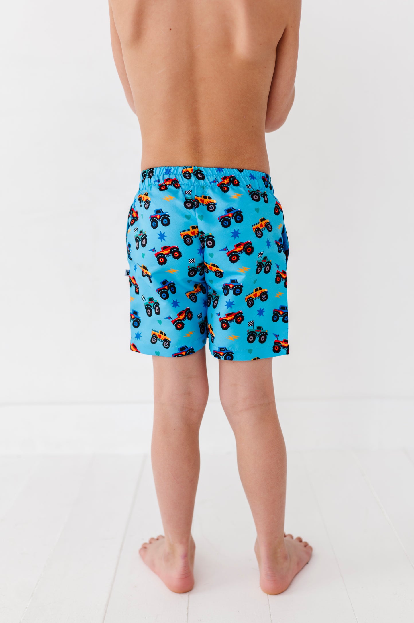 Monster Truck Boys Swim Trunks