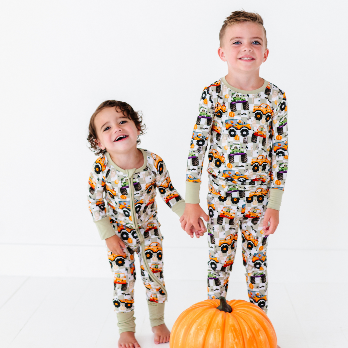 Sibling Matching Monster Truck Pajamas by Kiki and Lulu