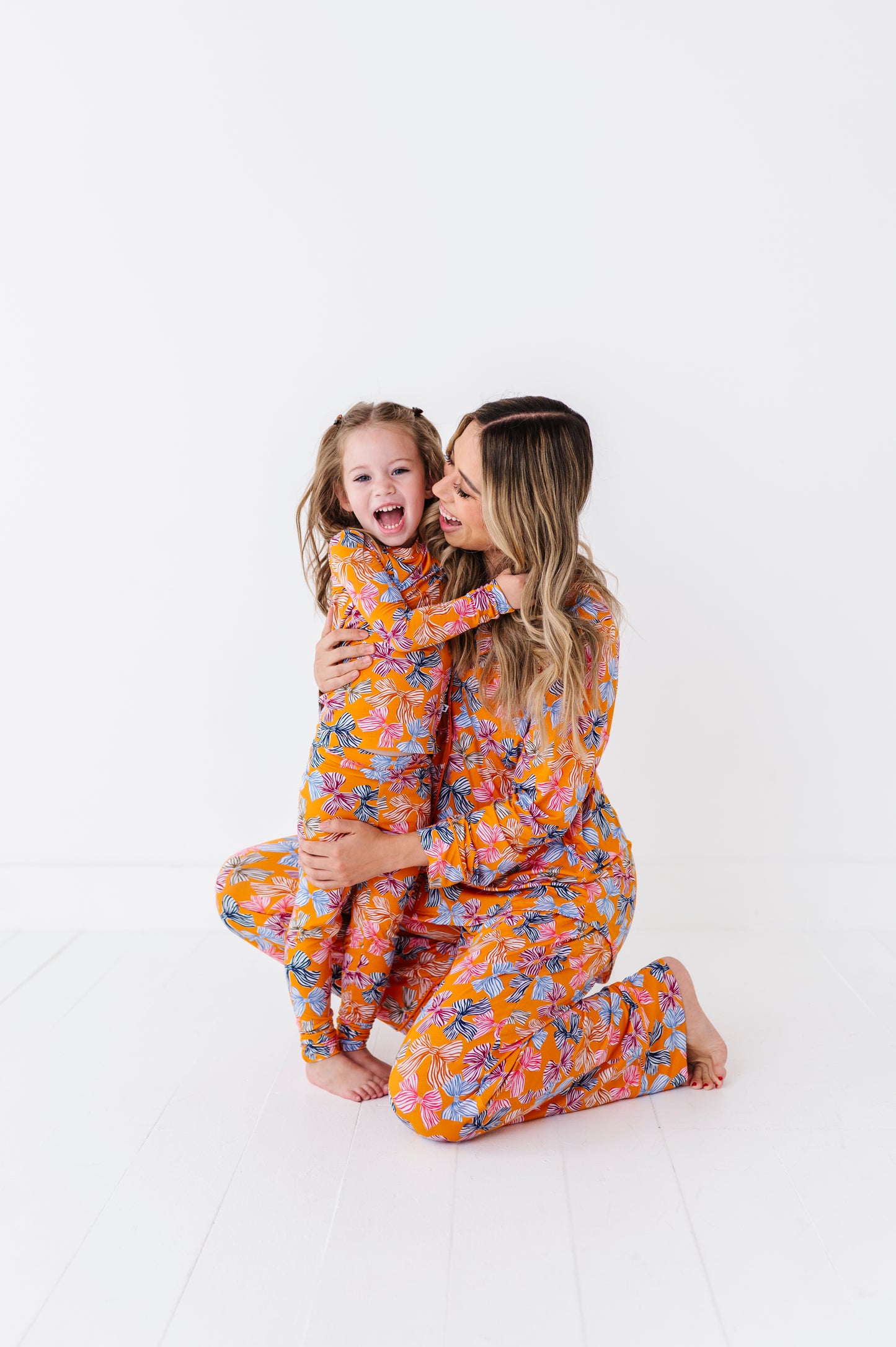 Mother Daughter Matching Bow Pajamas