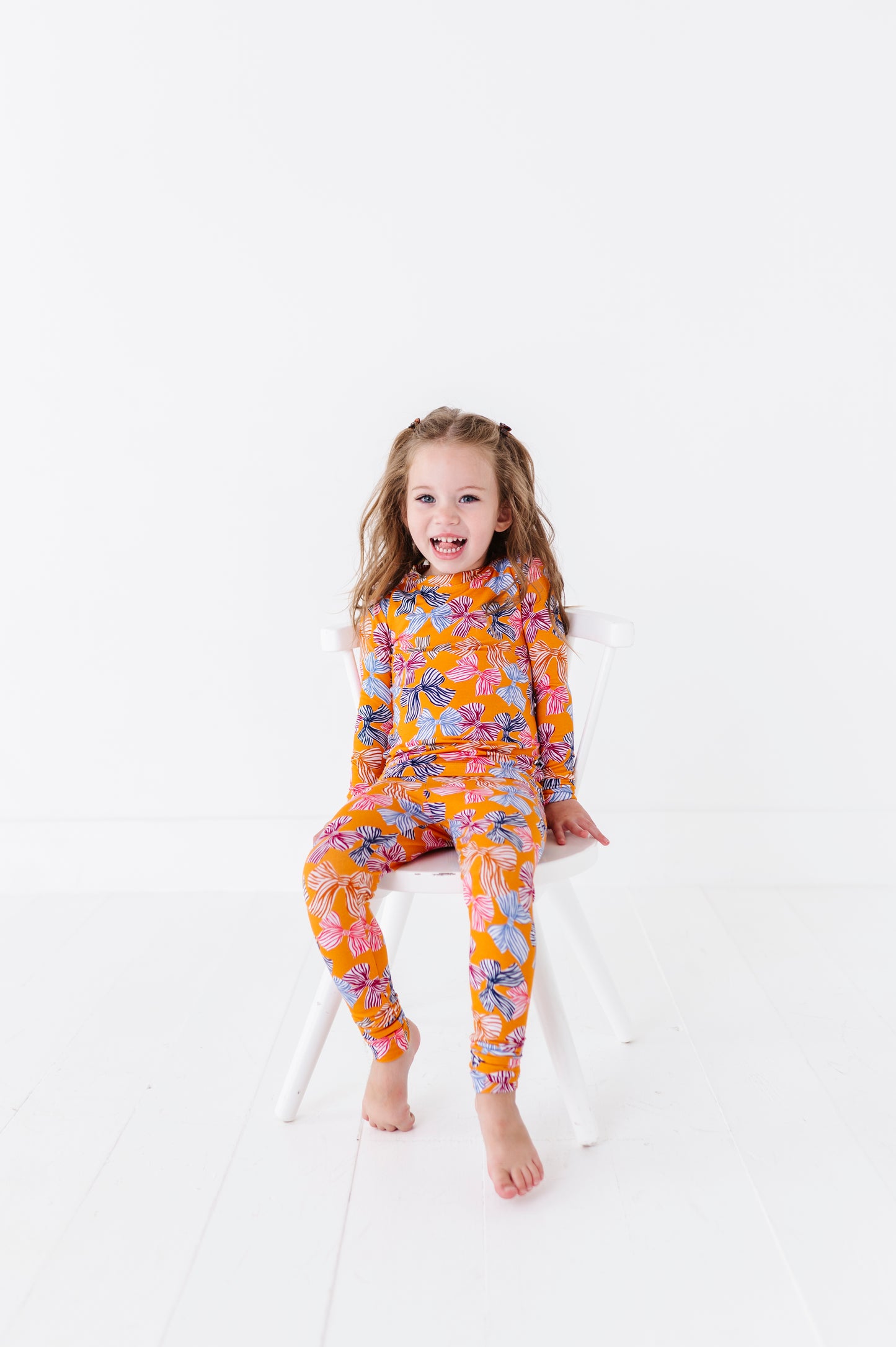 Mustard Bows Kids Pajamas Kiki