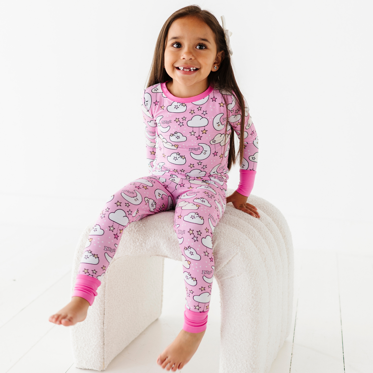 Girl in Pink Sleep Pajamas by Kiki and Lulu