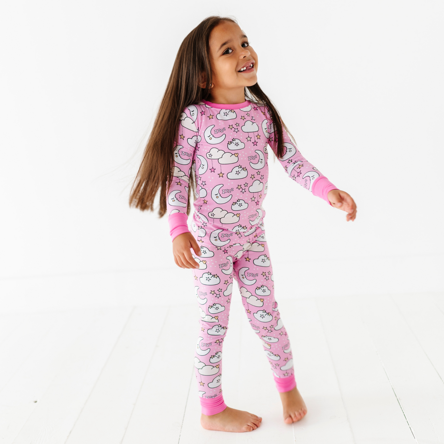 Girl in Pink Sleep Pajamas by Kiki and Lulu
