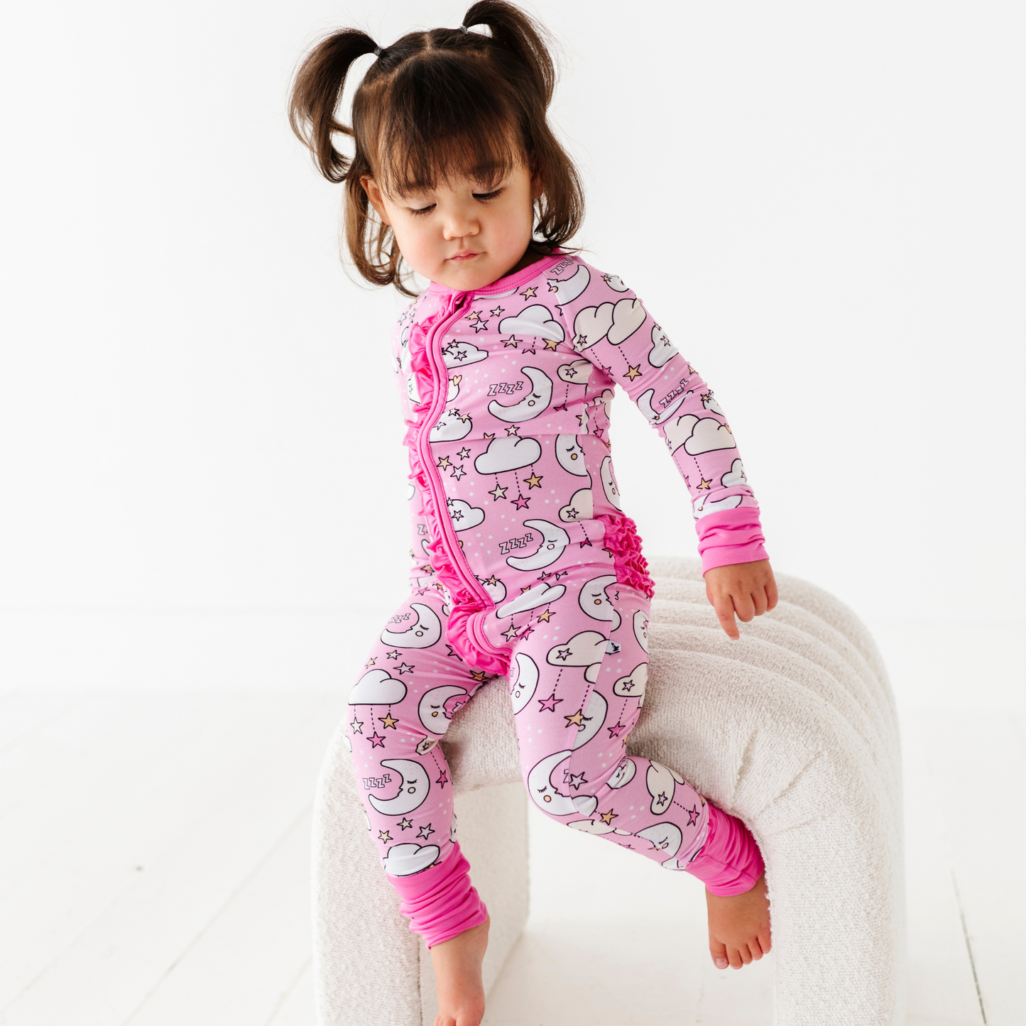 Baby in Pink Zipper Sleep Pajamas by Kiki and Lulu