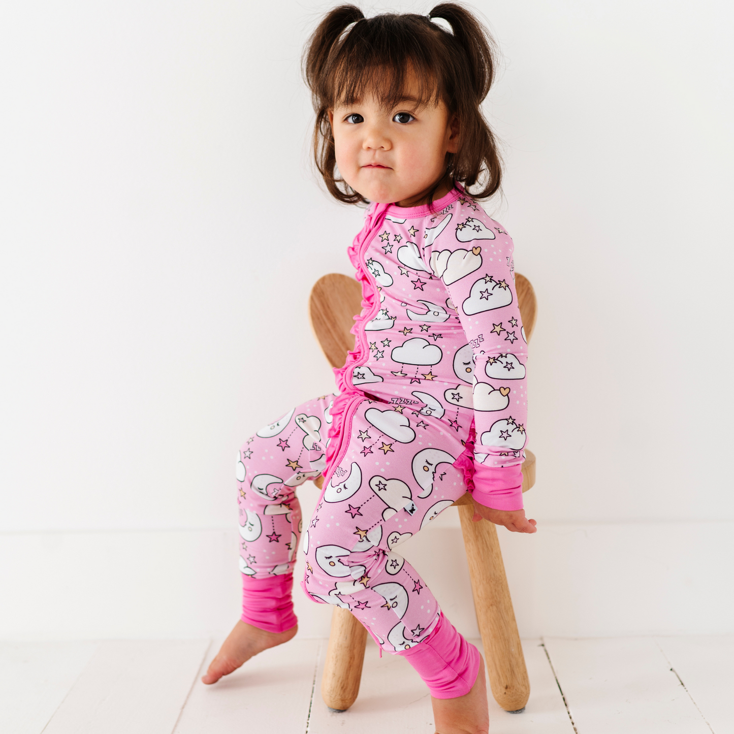 Baby in Pink Zipper Sleep Pajamas by Kiki and Lulu