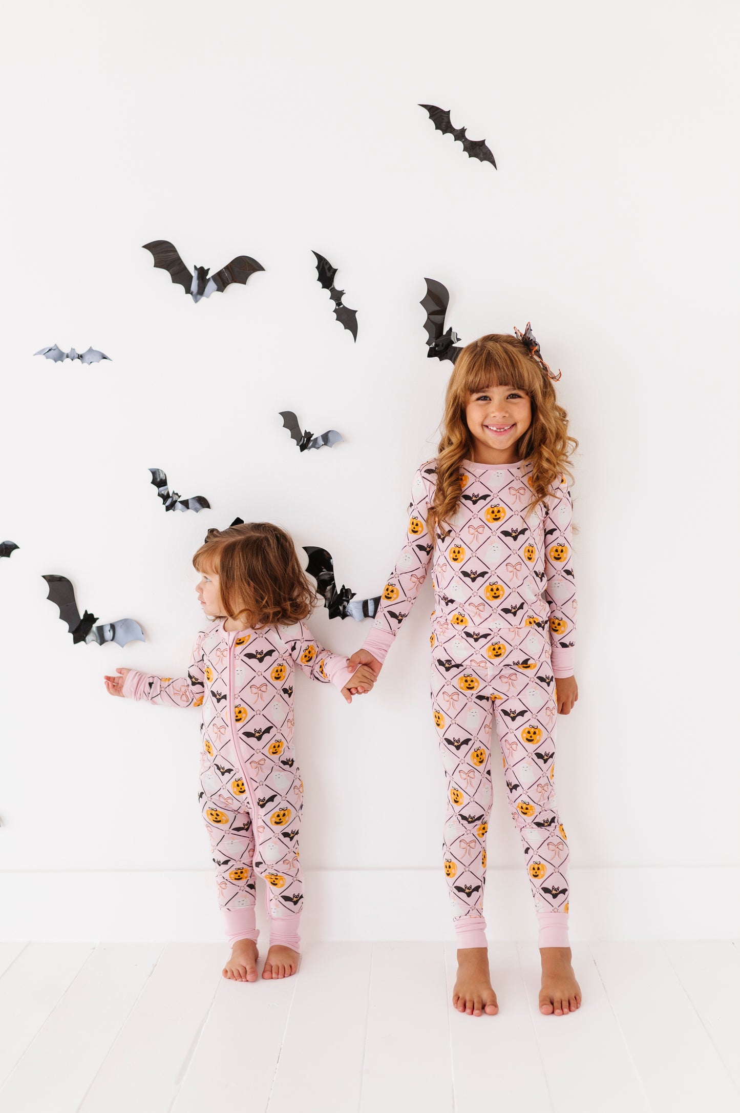 Pink Girls Halloween Pajamas Matching