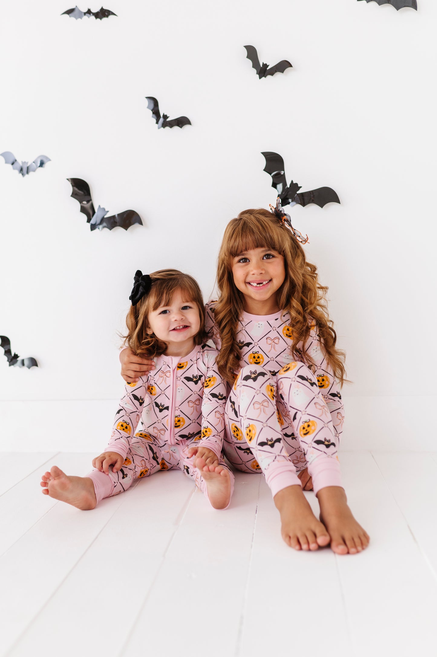 Pink Girls Halloween Pajamas Sibling Matching
