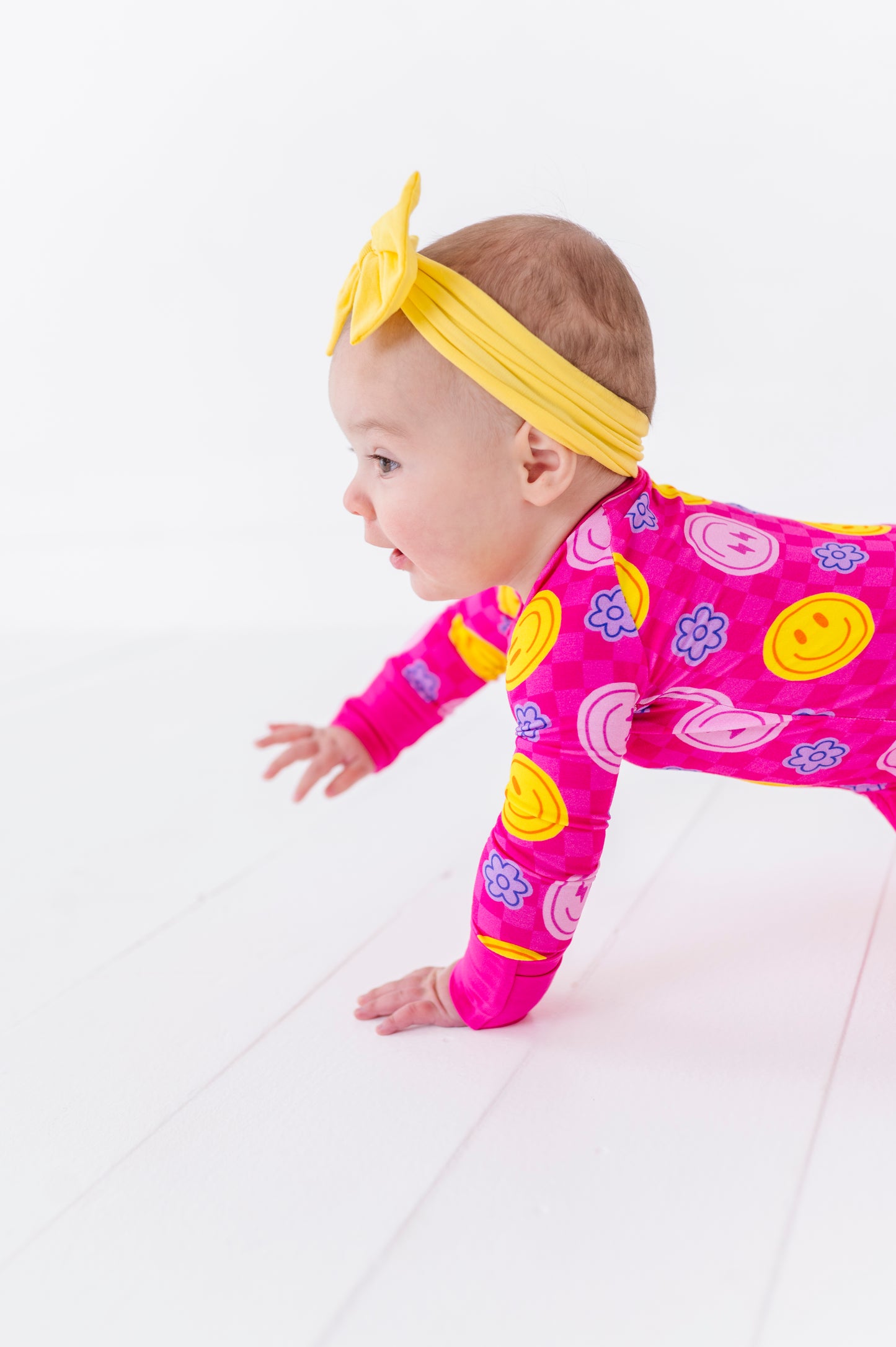 Girl in Pink Footies