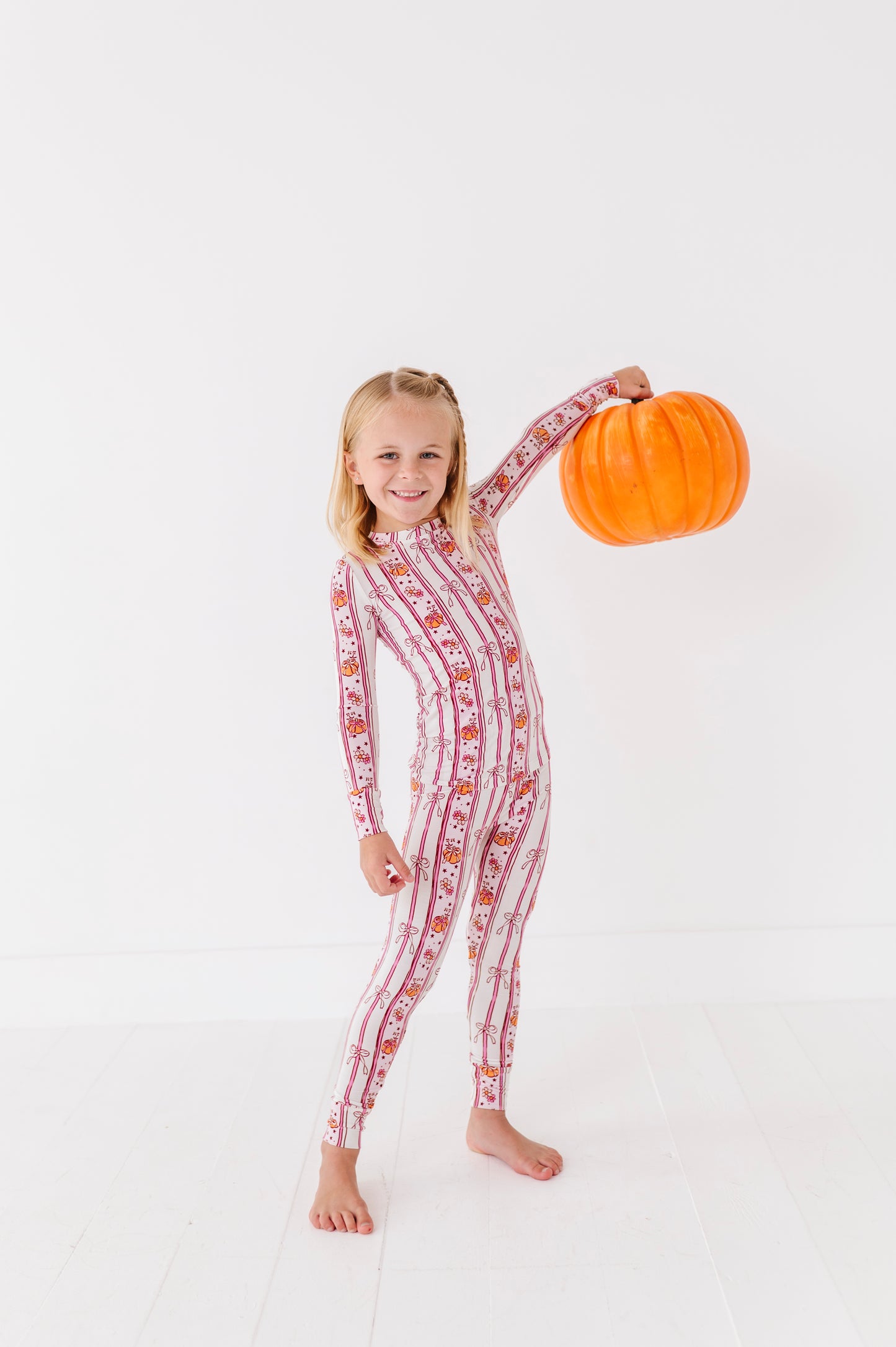 Pumpkin Bow Pajamas Fall Kiki and Lulu