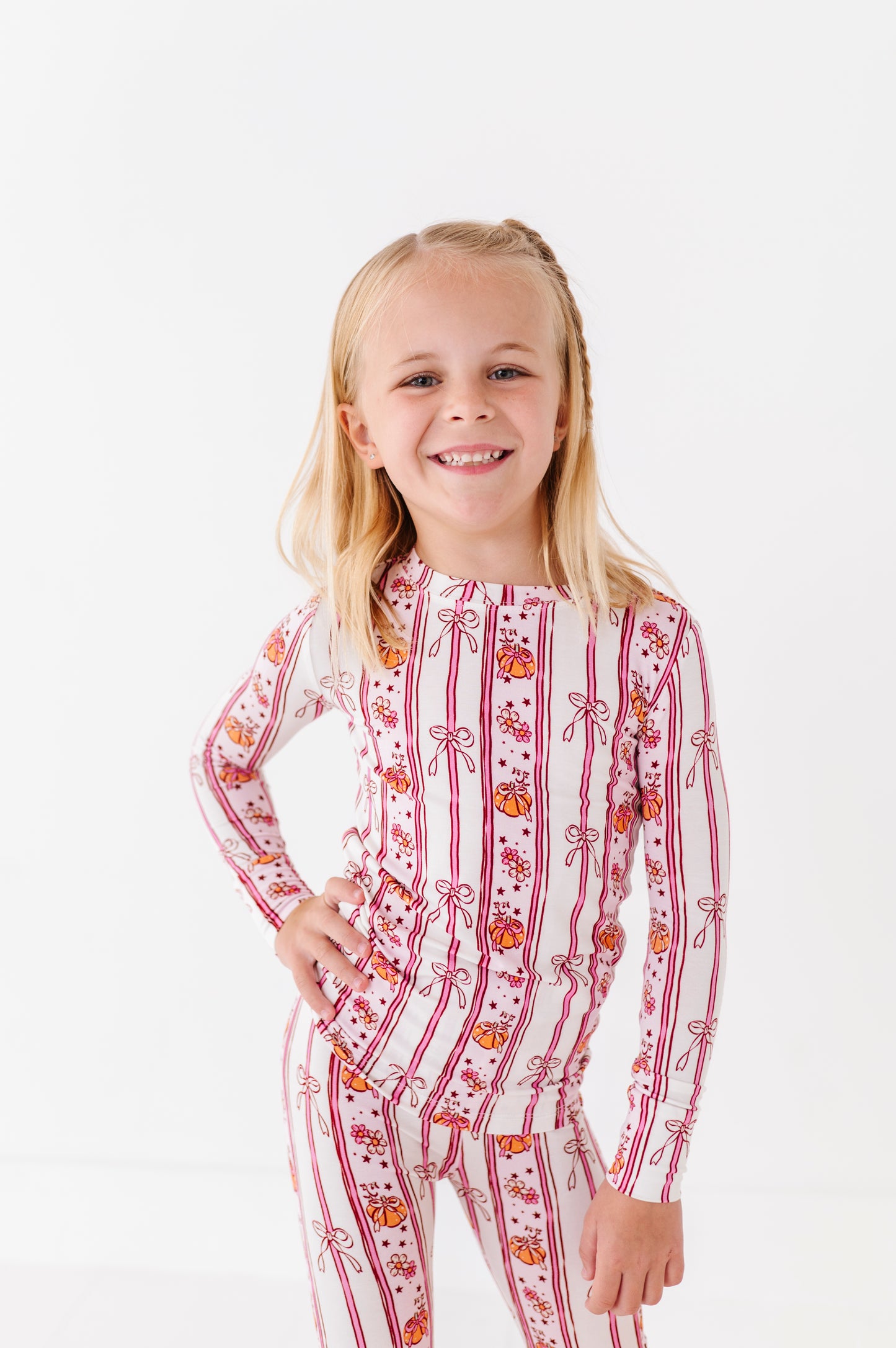 Pumpkin Bow Pajamas Fall