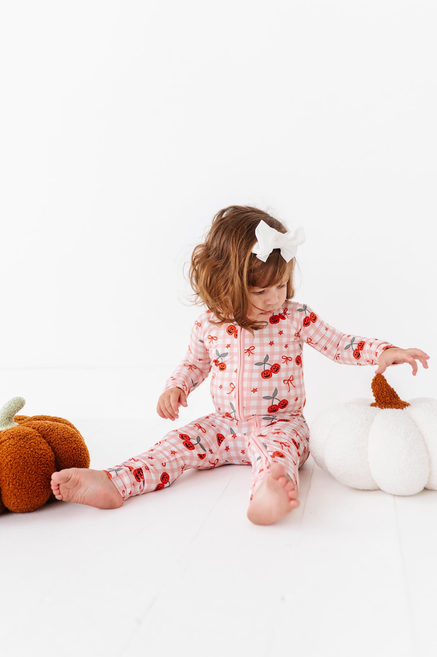 Pumpkin Cherry Plaid Convertible Footies