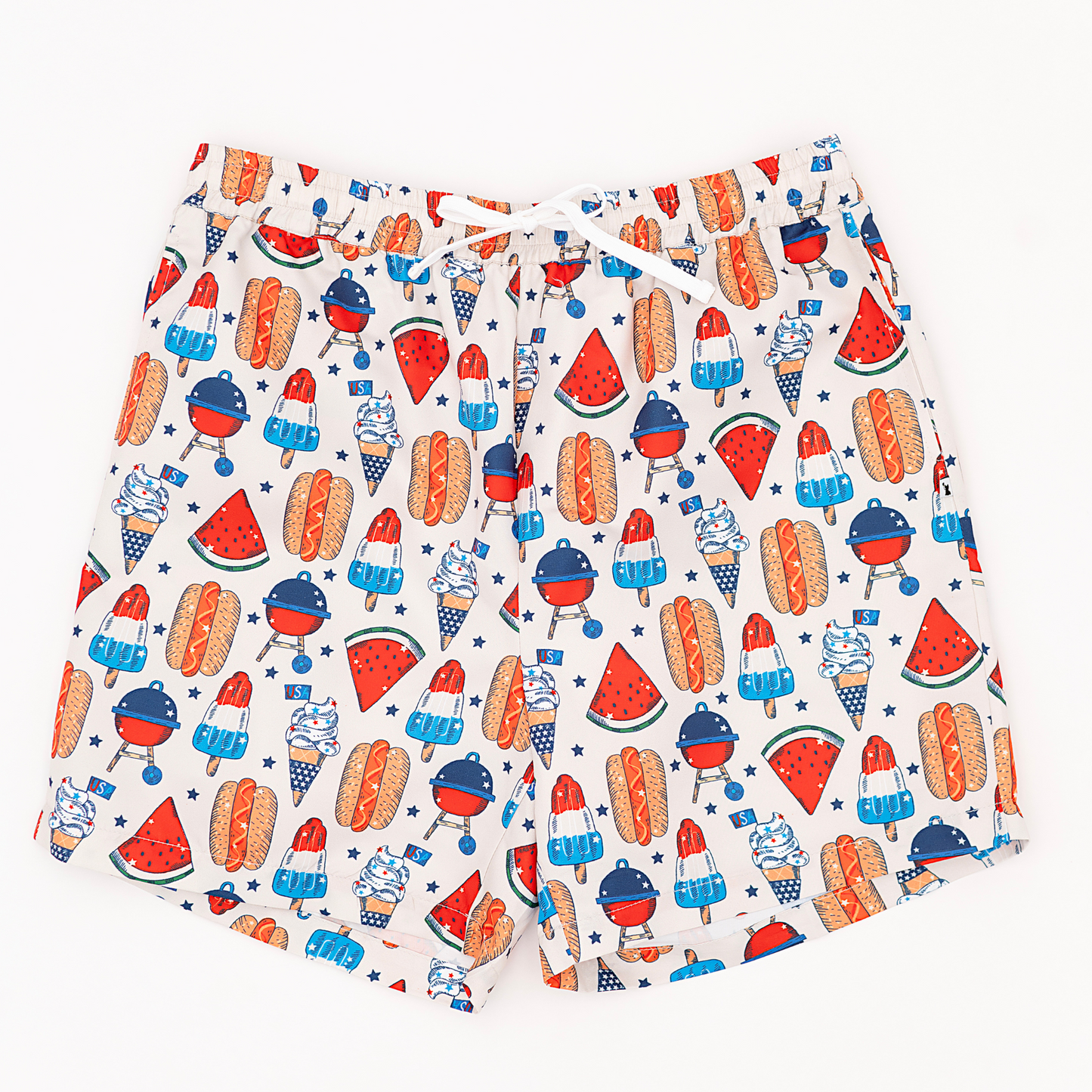 Red, White & BBQ Swim Trunks