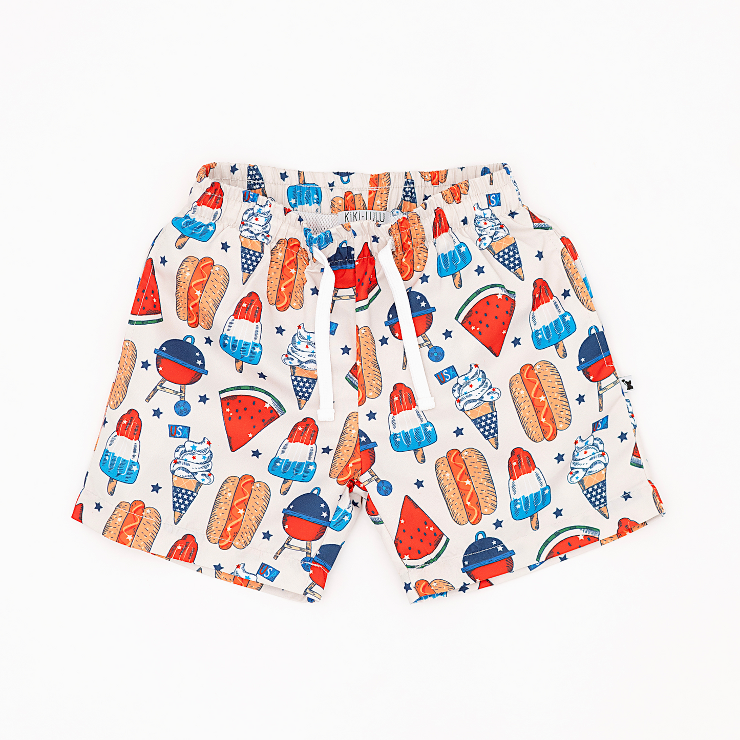 Red, White & BBQ Boys Swim Trunks