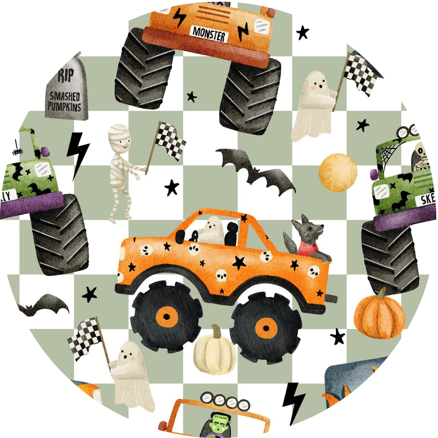 Sibling Matching Monster Truck Pajamas by Kiki and Lulu