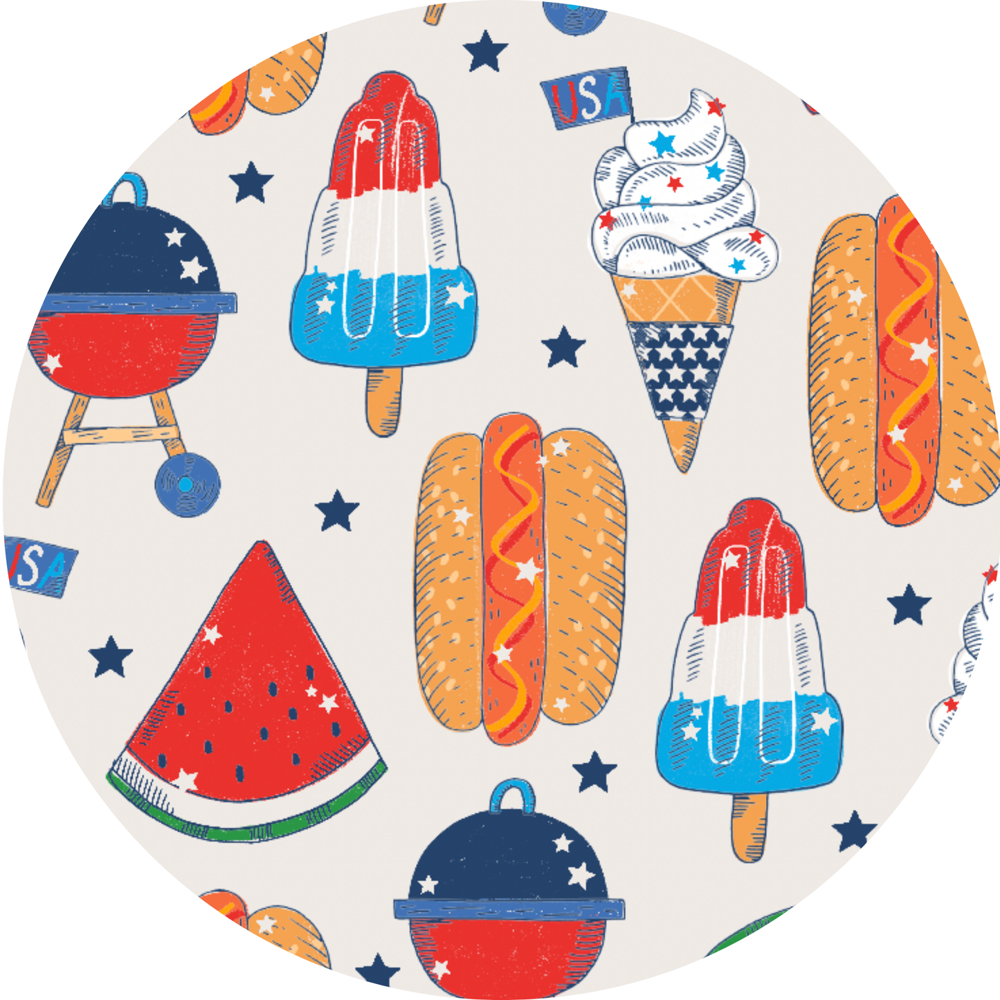 Red, White & BBQ Mama Short Lounge Set