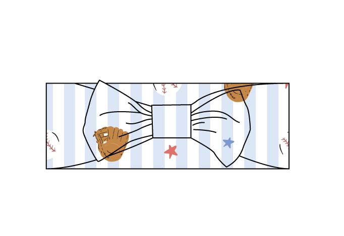 Stripe Baseball Bow