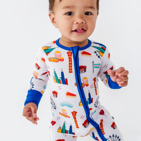 Sweet Home Chicago Convertible Footies - Blue